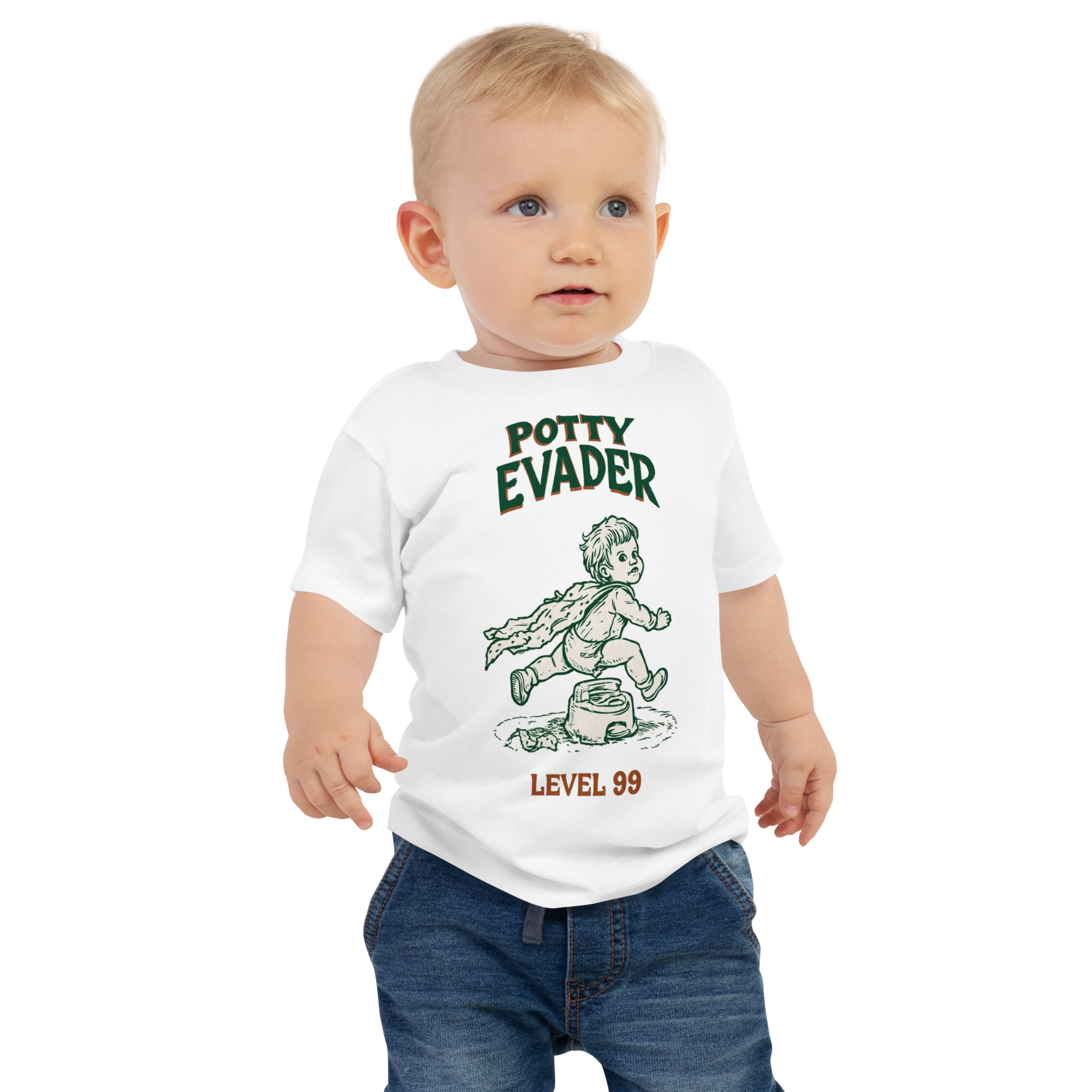 Baby Jersey Short Sleeve - "potty evader level 99" Tee - Image 2