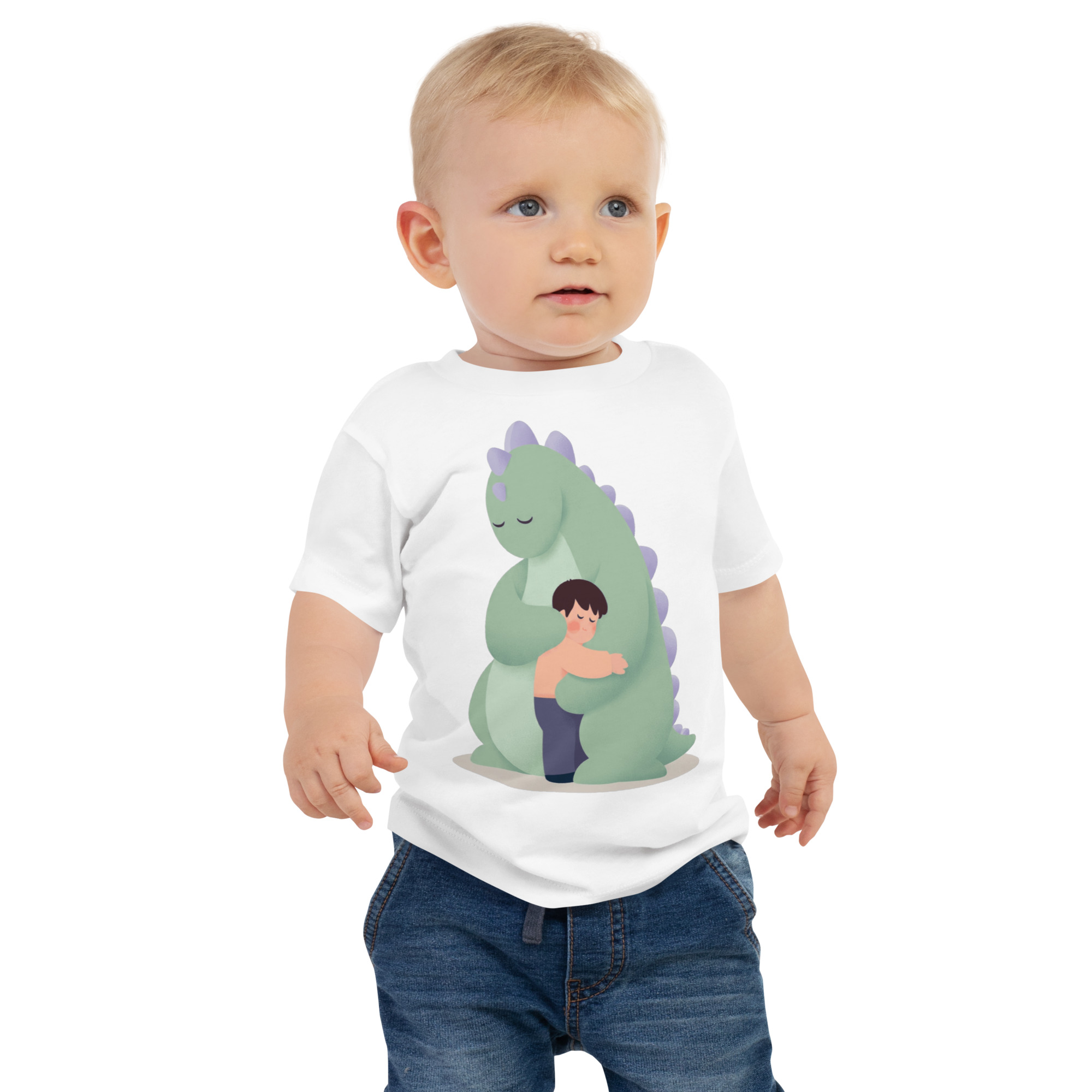 Baby Jersey Short Sleeve - Sweet Dream Dino Cuddle Tee - Image 2