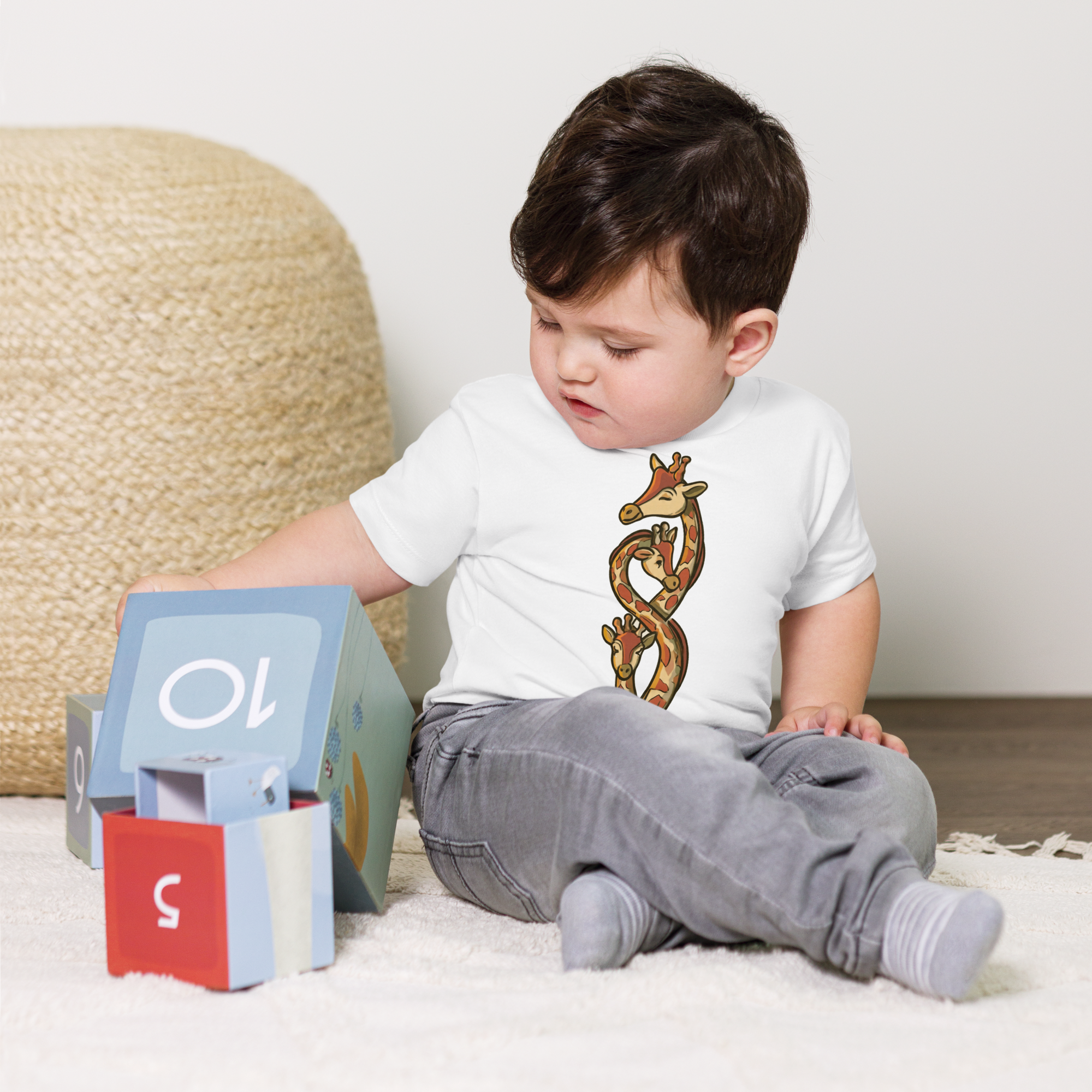 Toddler Short Sleeve - "Giraffe Hug" Tee - Image 5