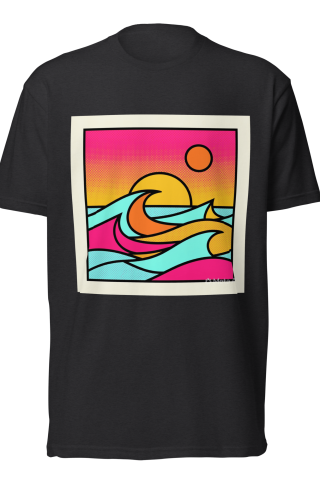 Unisex Fitted T-Shirt - Afterglow Arcade – Retro Sunset