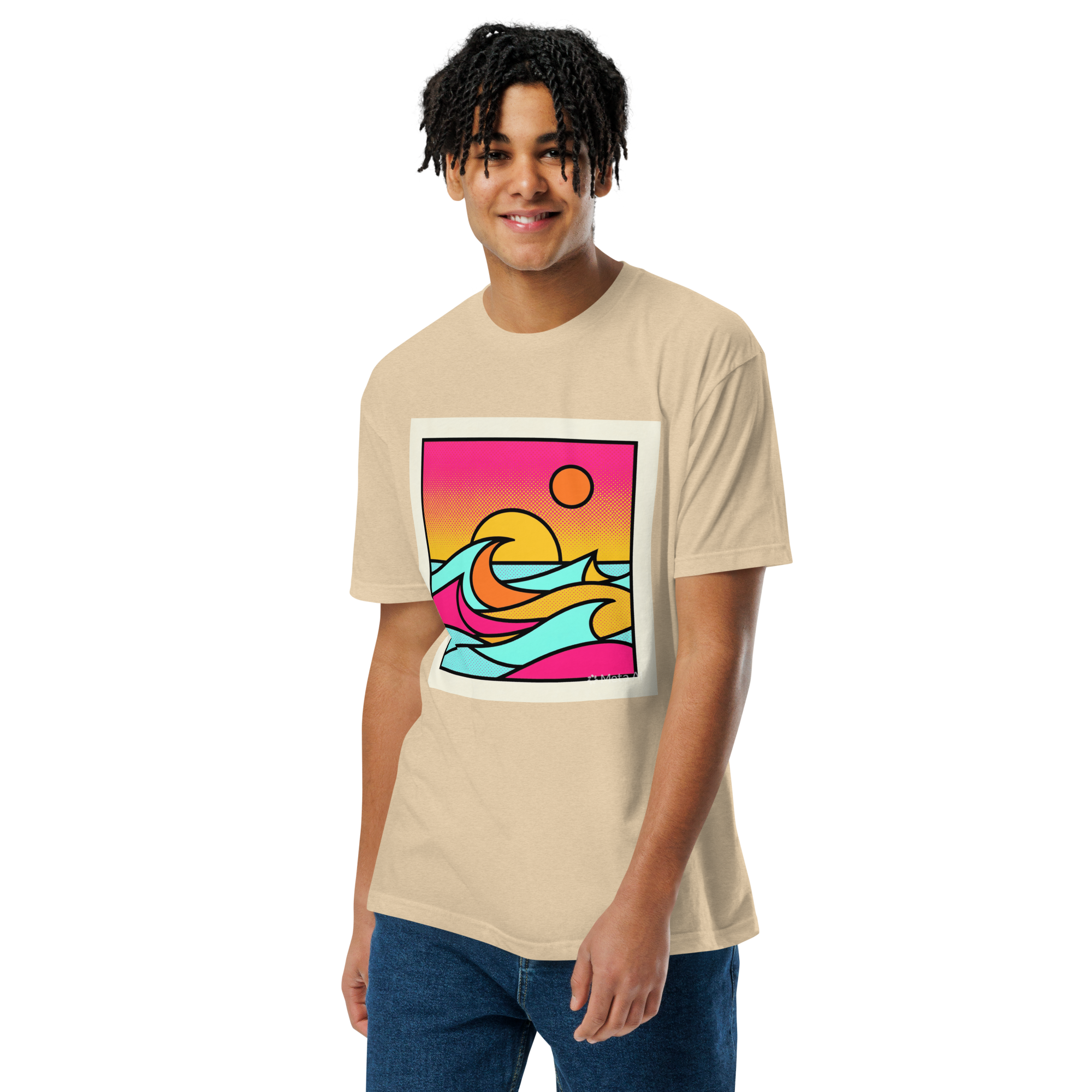 Unisex Fitted T-Shirt - Afterglow Arcade – Retro Sunset - Image 7