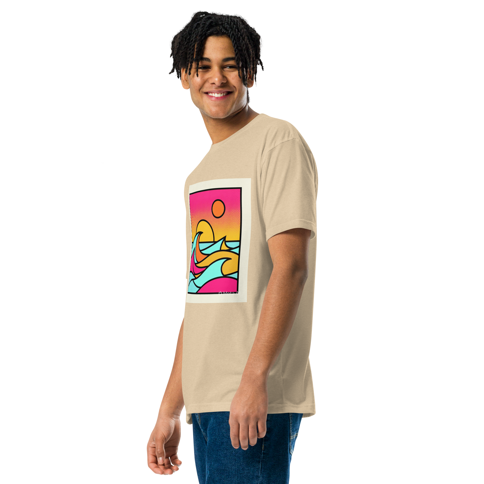Unisex Fitted T-Shirt - Afterglow Arcade – Retro Sunset - Image 10