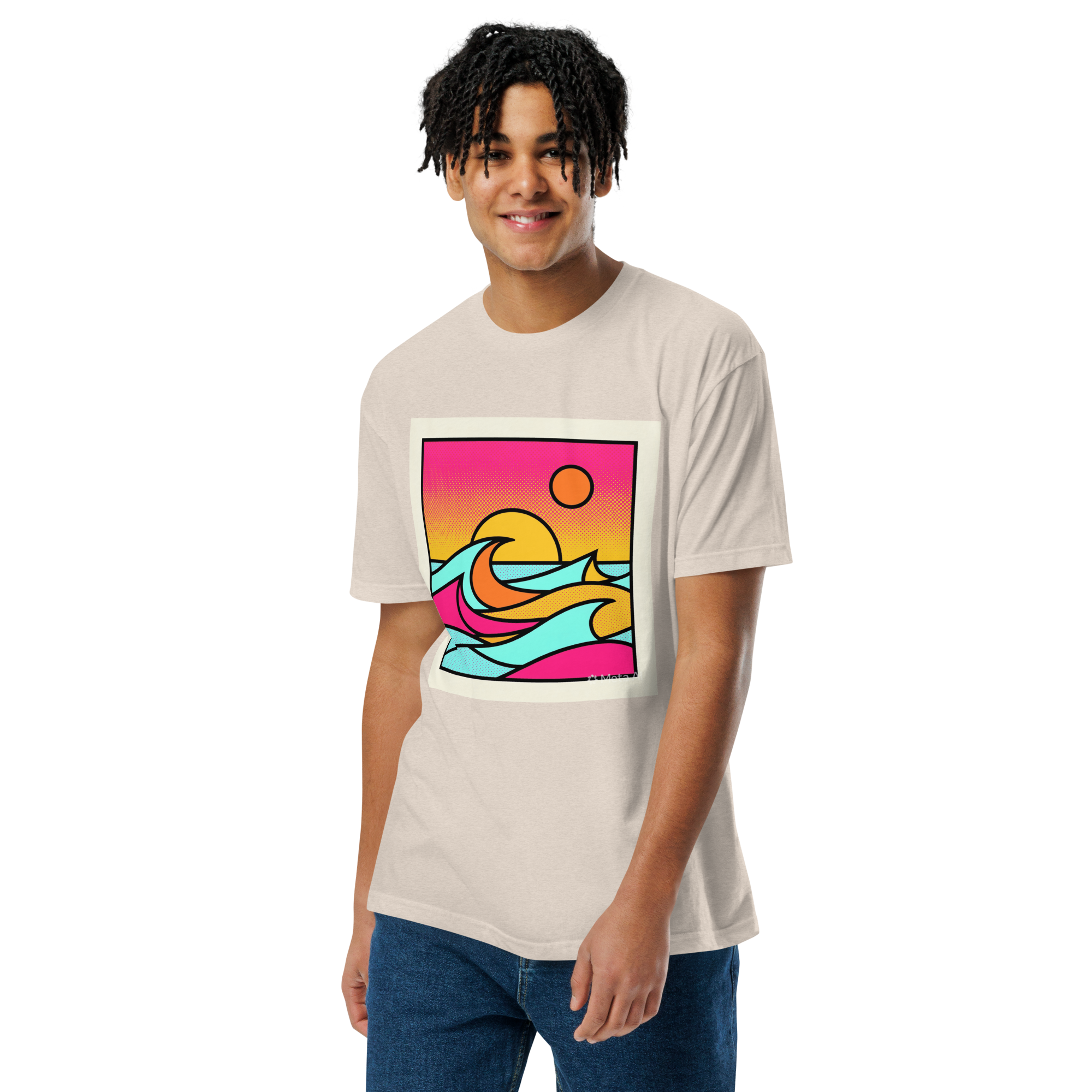 Unisex Fitted T-Shirt - Afterglow Arcade – Retro Sunset - Image 8