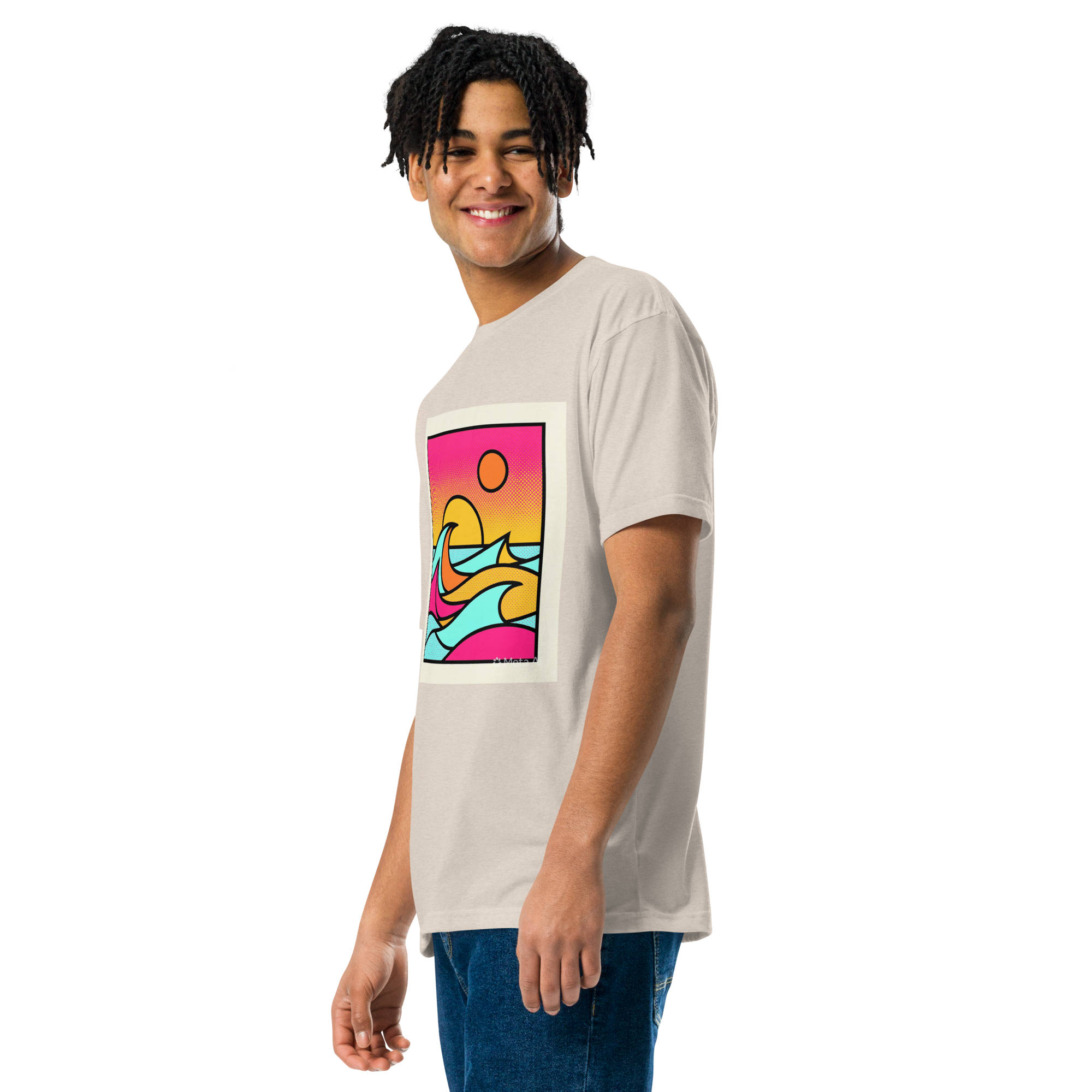 Unisex Fitted T-Shirt - Afterglow Arcade – Retro Sunset - Image 11