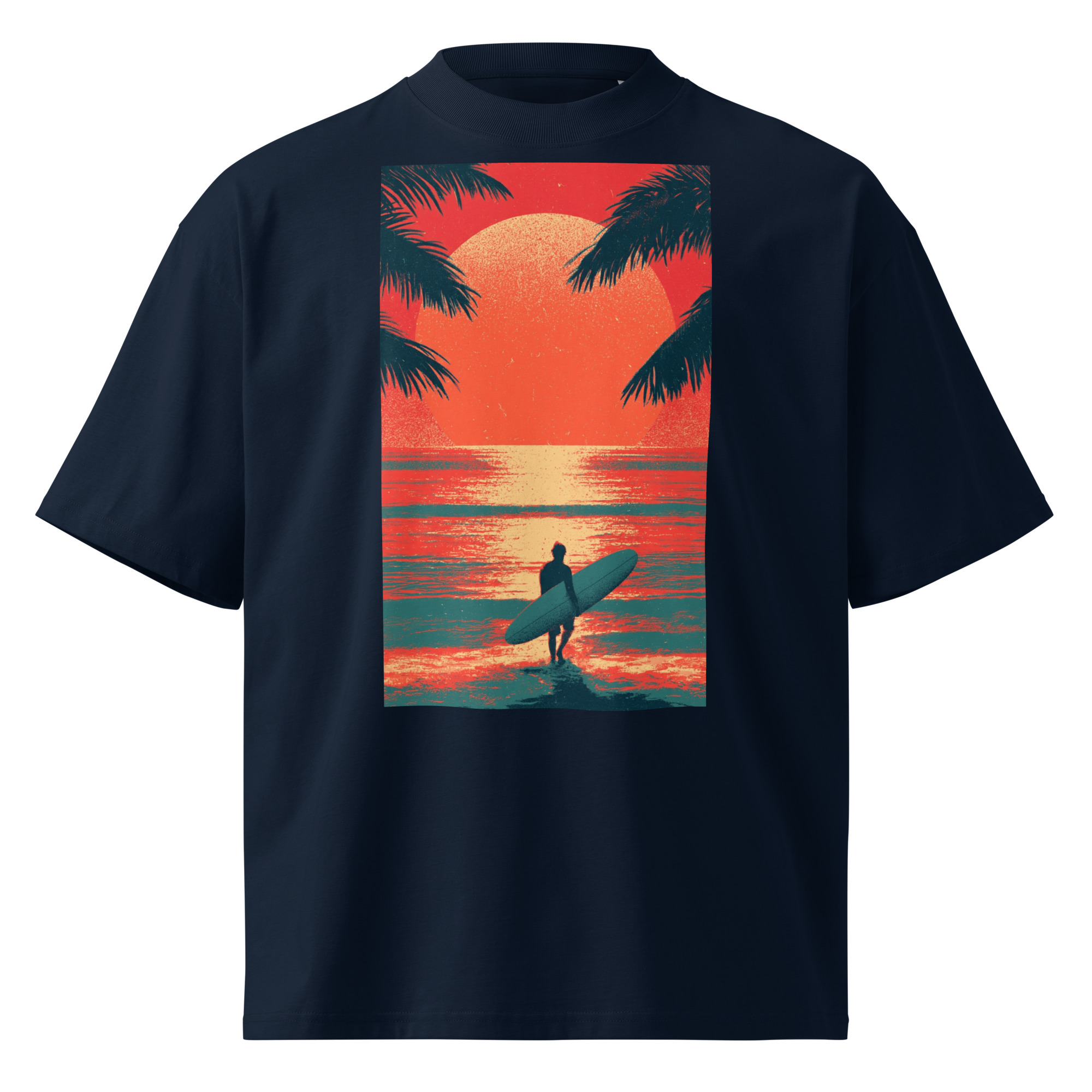 Unisex organic oversized high neck - "Swell Season" t-shirt