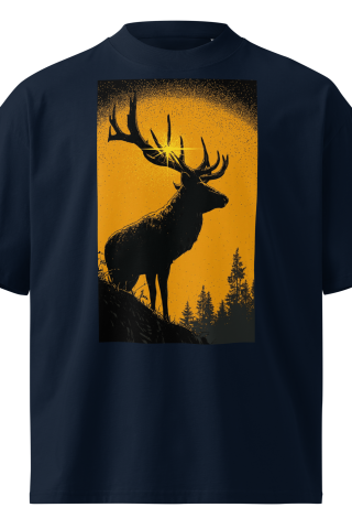 Unisex organic oversized high neck - "Crown of Gold" t-shirt