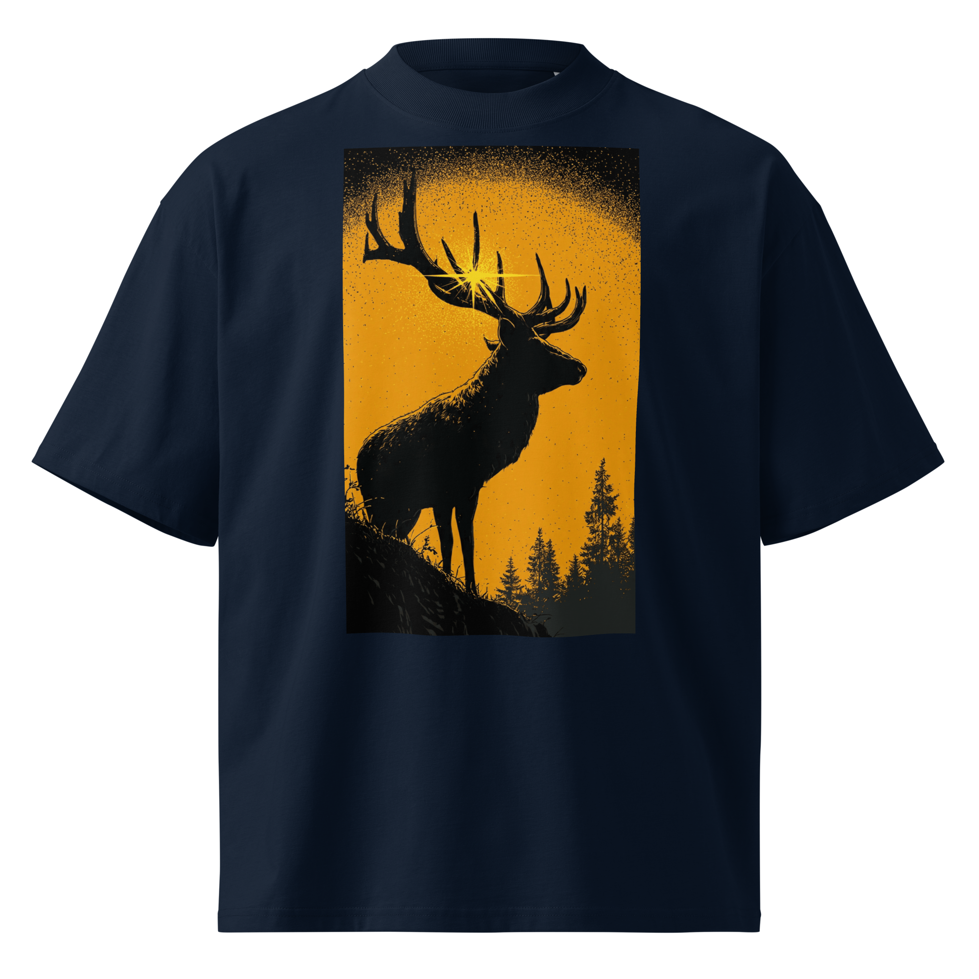 Unisex organic oversized high neck - "Crown of Gold" t-shirt