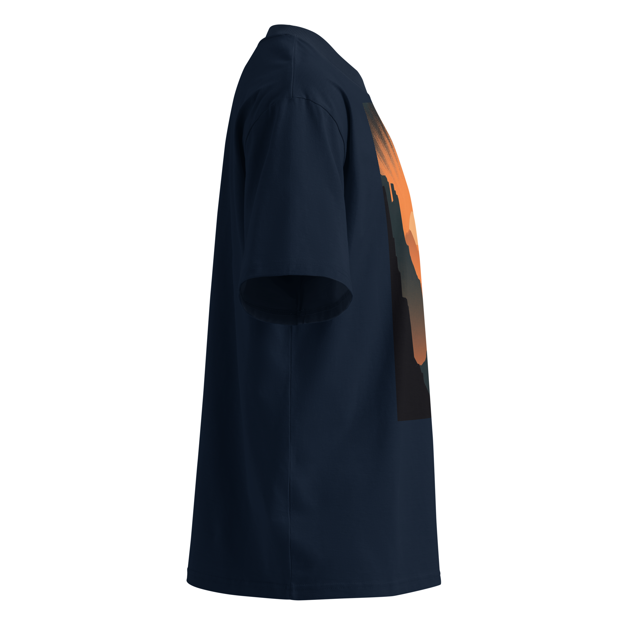 Unisex organic oversized high neck - "Canyon Burst" t-shirt - Image 2