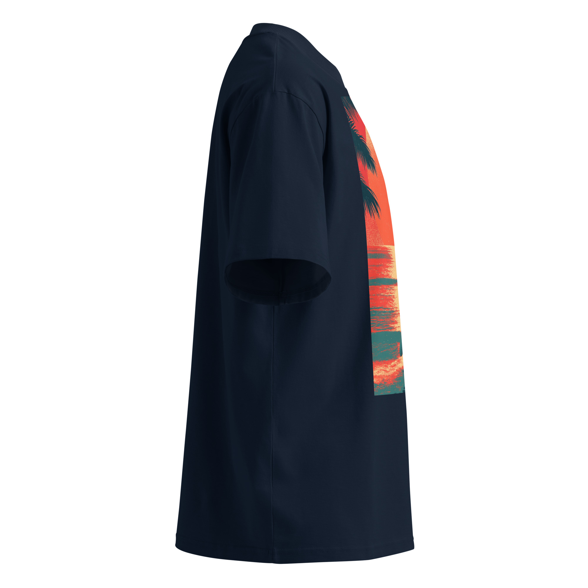 Unisex organic oversized high neck - "Swell Season" t-shirt - Image 2