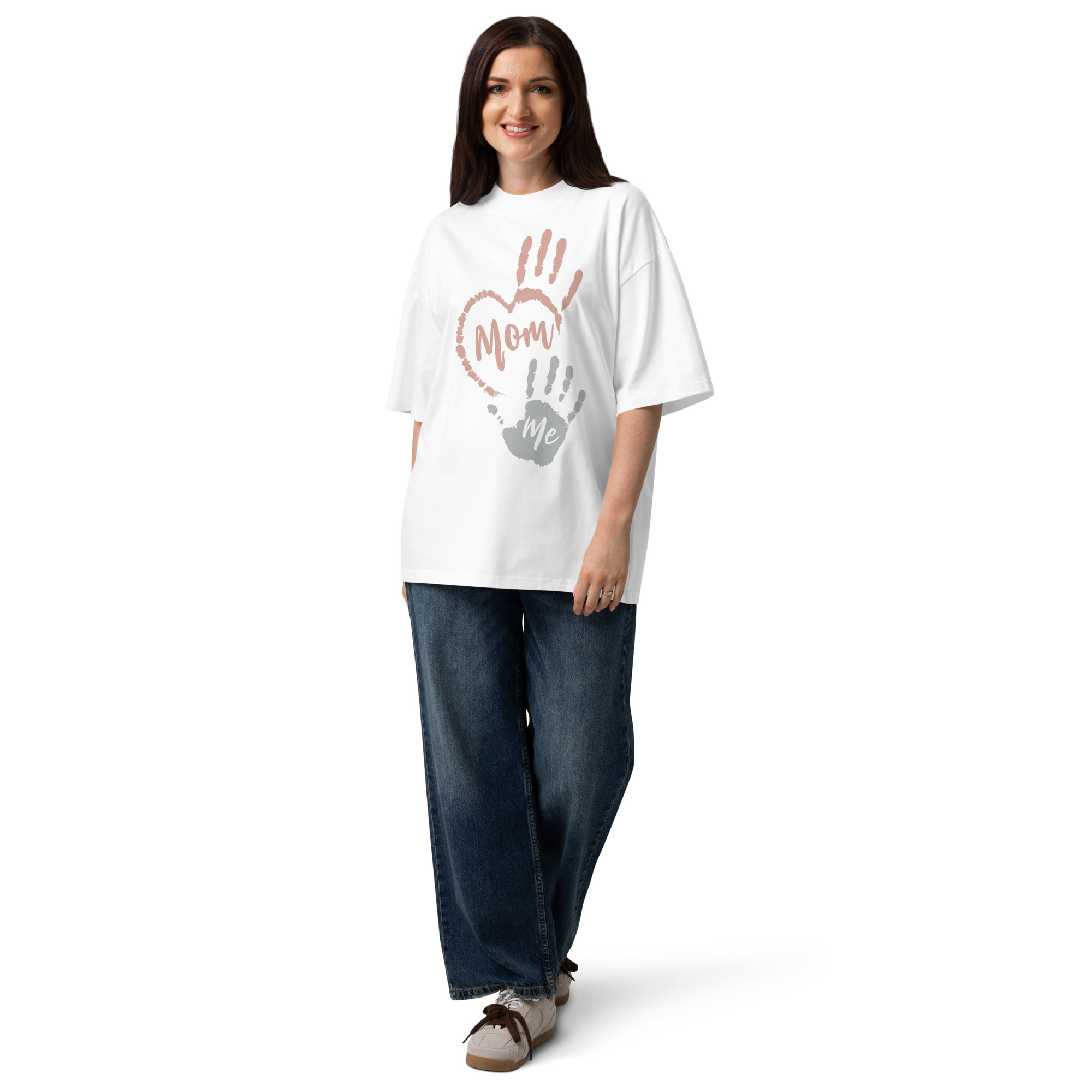 Unisex organic oversized high neck - "Little Hands, Big Heart" t-shirt - Image 4