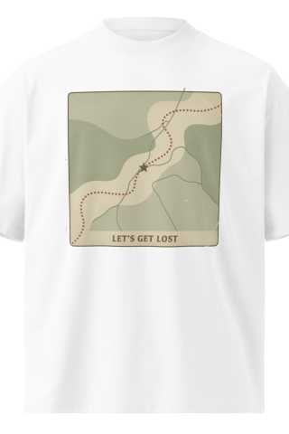 Unisex organic oversized high neck - “Lost & Found” – Vintage Road Map Tee