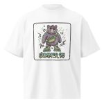 Unisex organic oversized high neck - “Rad Bear ‘95” – Neon Rollerblade Vintage Shirt