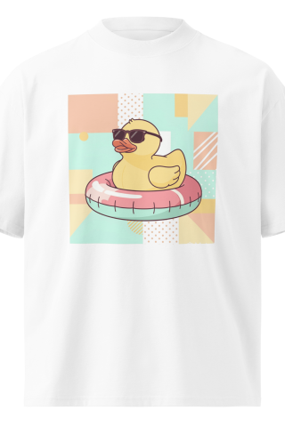 Unisex organic oversized high neck - “Rubber Daze” – Sunglasses Duck Pool Float Shirt