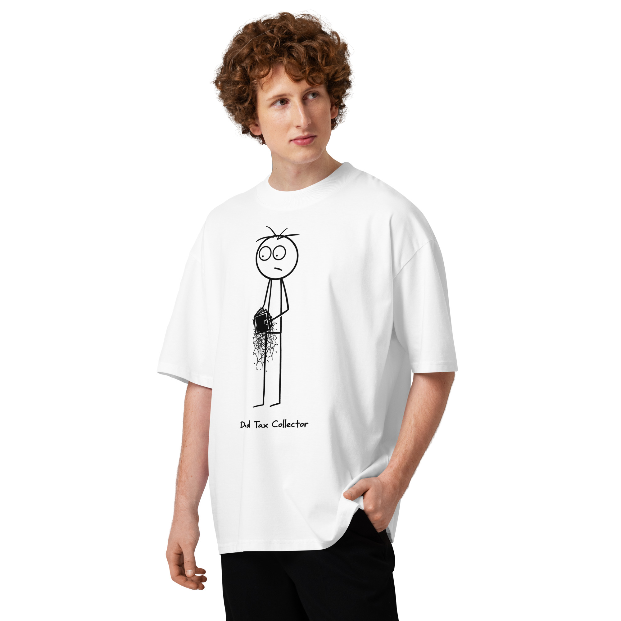Unisex organic oversized high neck - "dad tax collector" t-shirt - Image 5