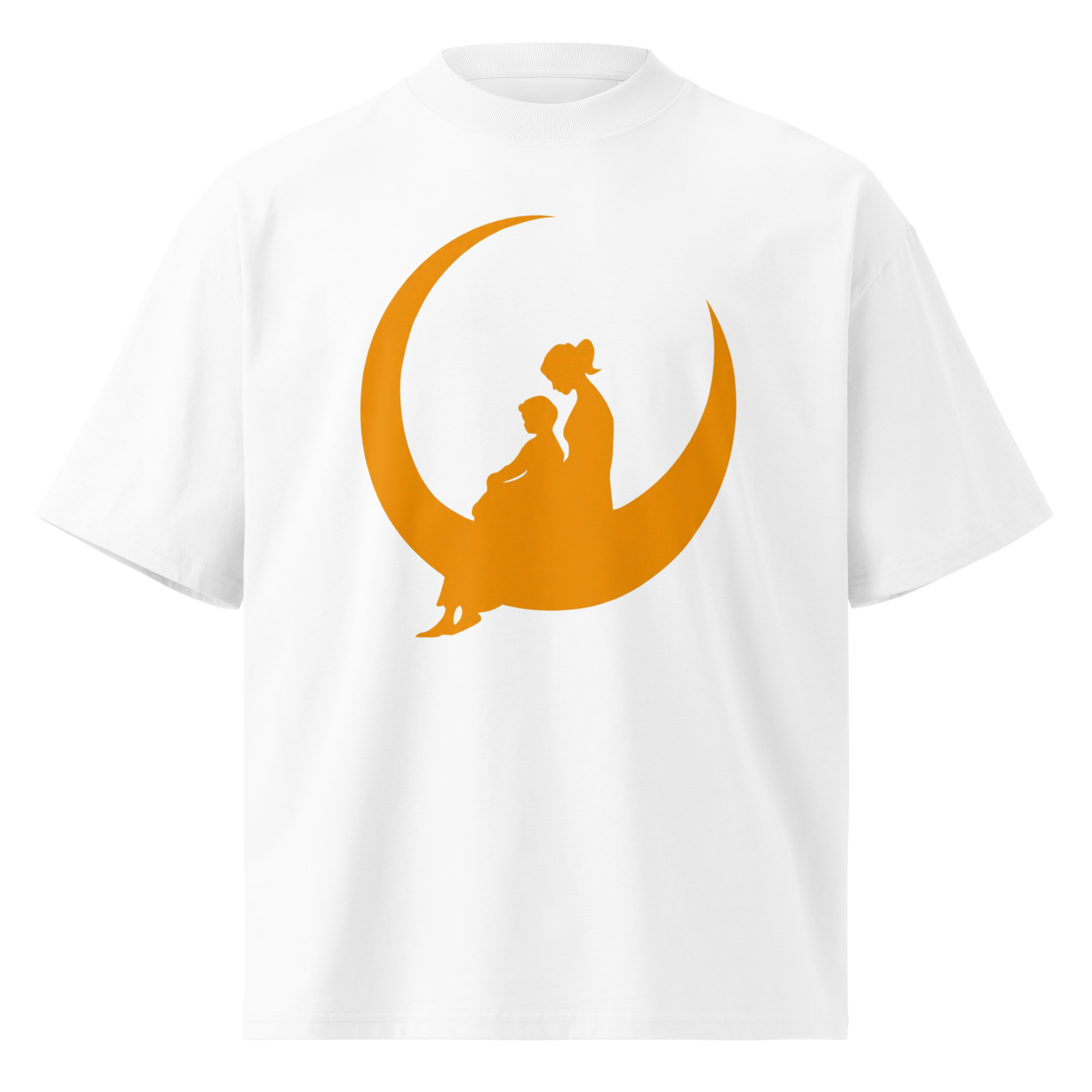 Unisex organic oversized high neck - "Moon Cradle" t-shirt