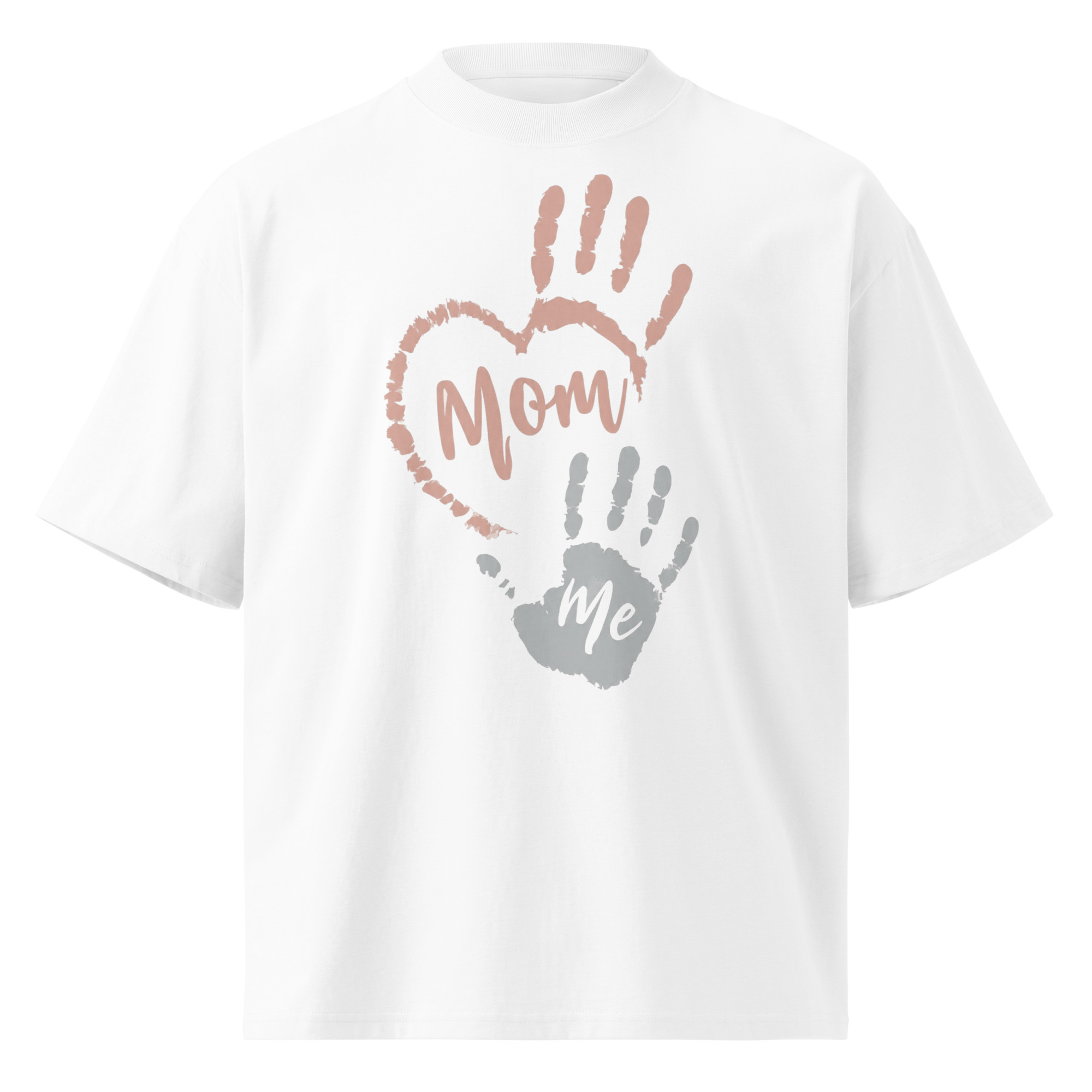 Unisex organic oversized high neck - "Little Hands, Big Heart" t-shirt