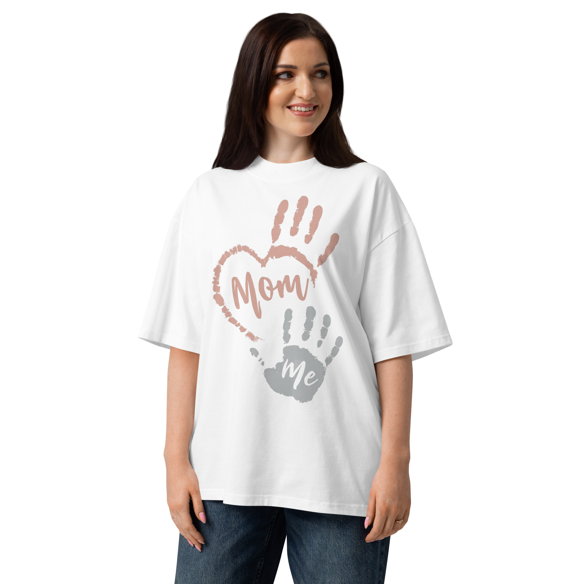 Unisex organic oversized high neck - "Little Hands, Big Heart" t-shirt - Image 5