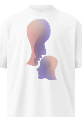 Unisex organic oversized high neck - "Cheek to Cheek" t-shirt