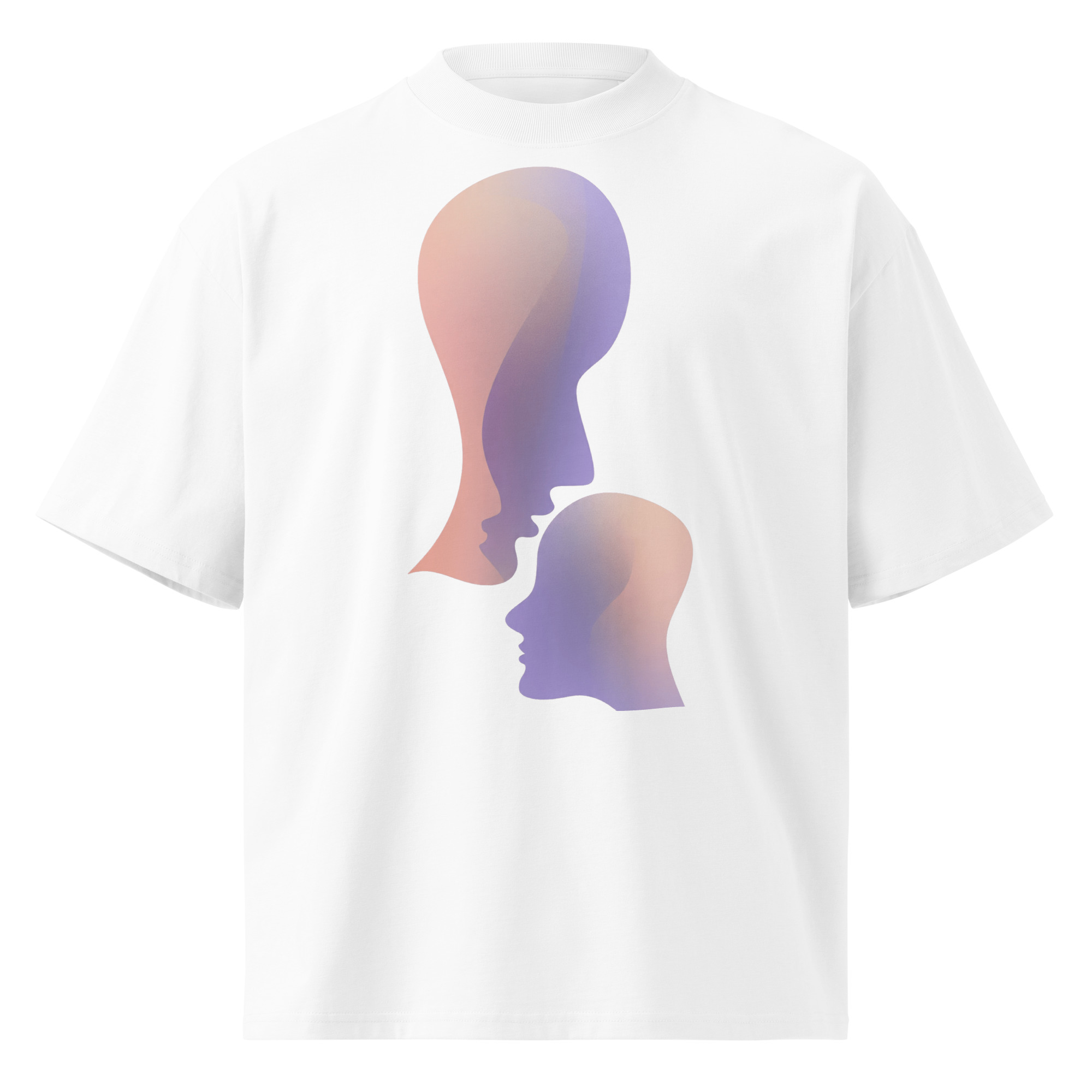 Unisex organic oversized high neck - "Cheek to Cheek" t-shirt