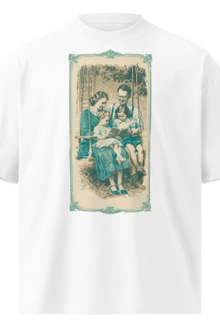 Unisex organic oversized high neck - "The Front Porch Legacy" t-shirt