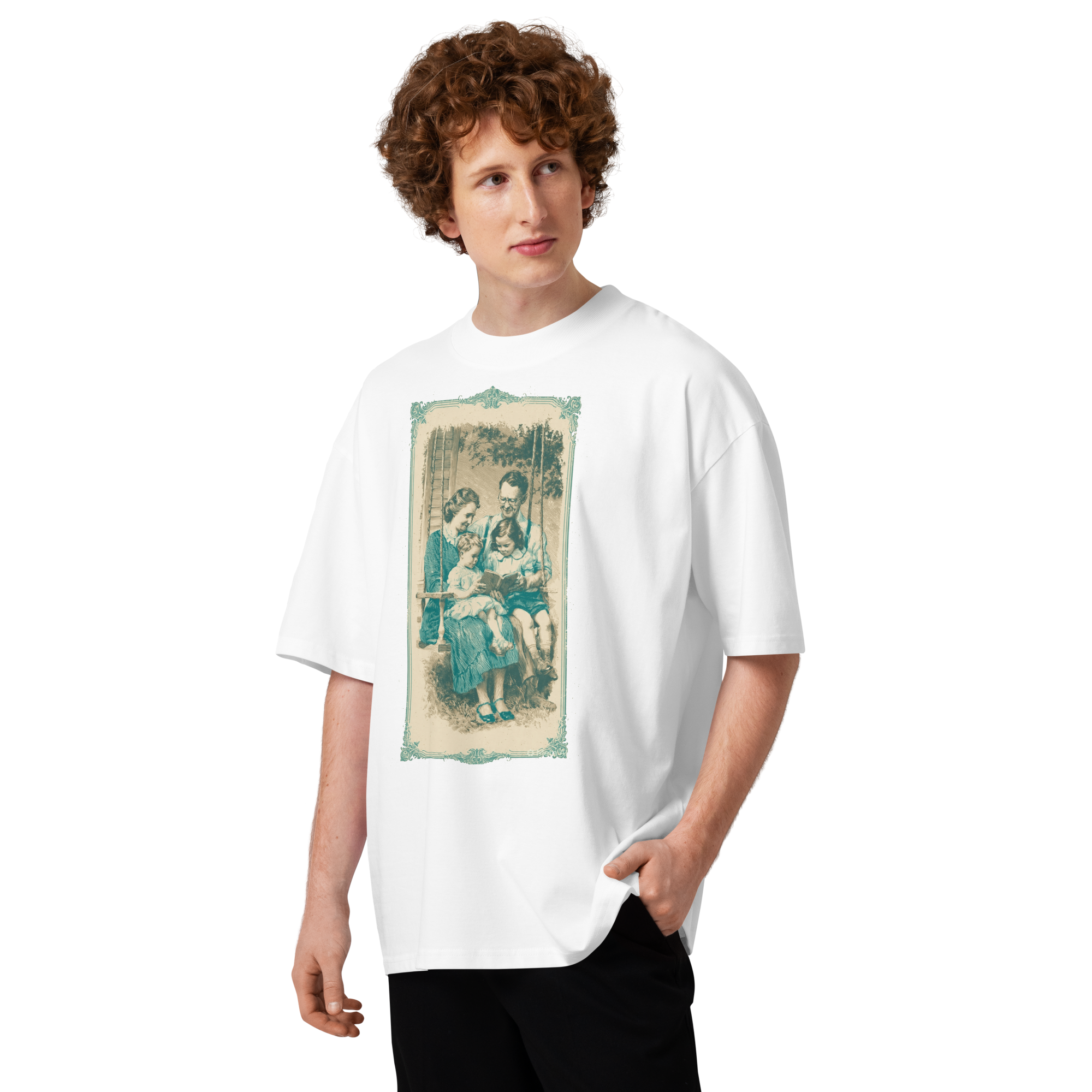 Unisex organic oversized high neck - "The Front Porch Legacy" t-shirt - Image 3