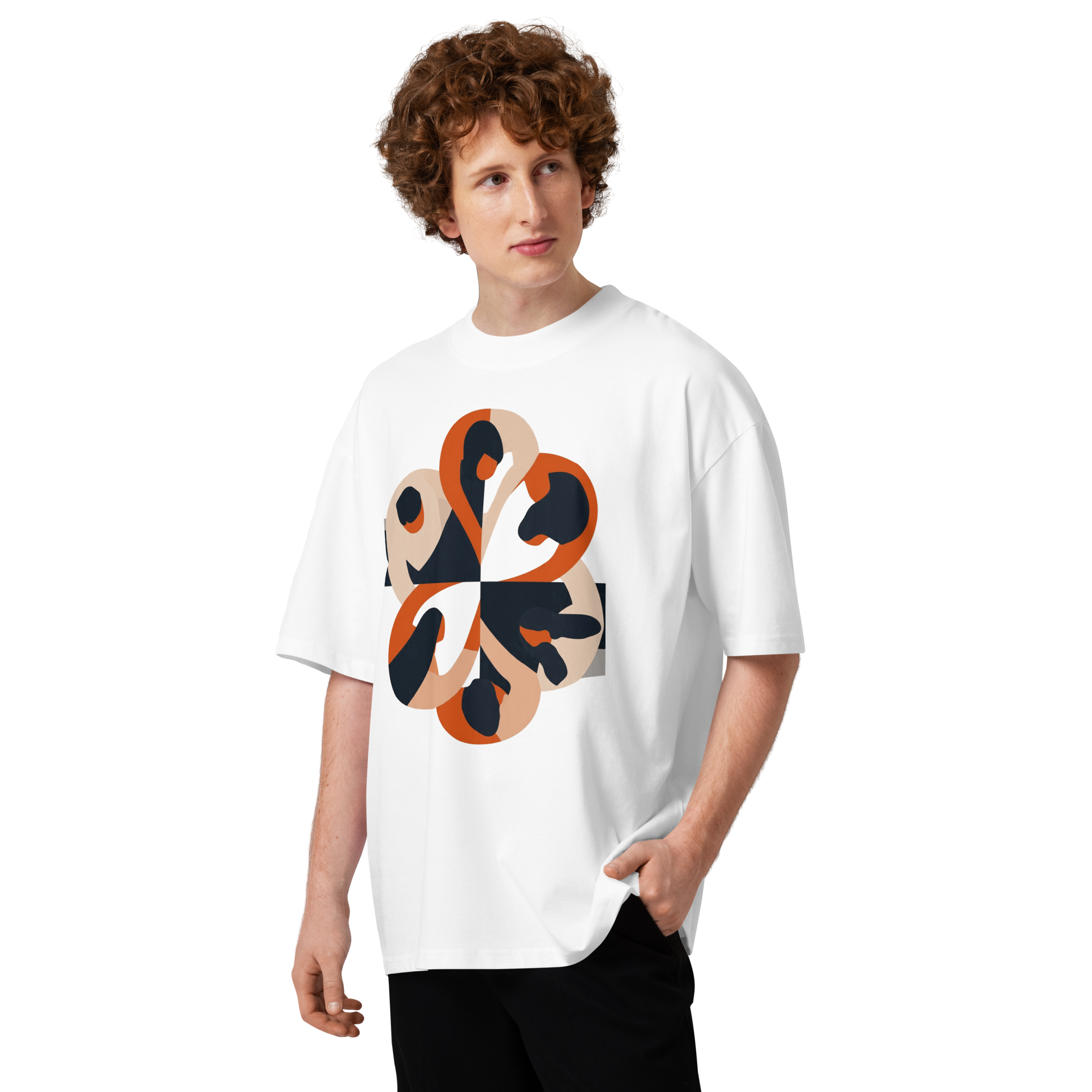 Unisex organic oversized high neck - "The Unity Circle" t-shirt - Image 4