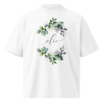 Unisex organic oversized high neck - "Eucalyptus Wreath Floral" t-shirt