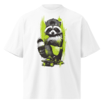 Unisex organic oversized high neck - "Rascal Raccoon Streetwear" t-shirt