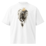 Unisex organic oversized high neck - "Trunk Heart Elephant Love" t-shirt