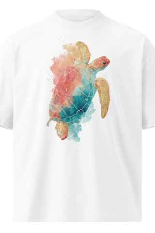 Unisex organic oversized high neck - "Driftwood Wash" t-shirt