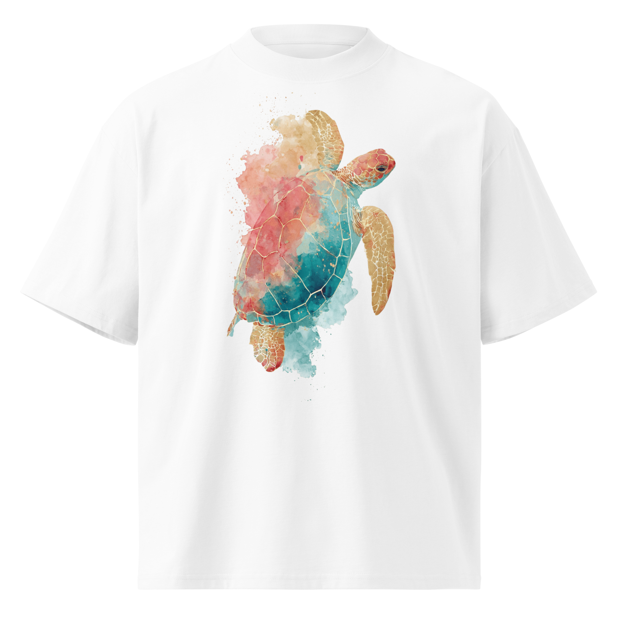 Unisex organic oversized high neck - "Driftwood Wash" t-shirt