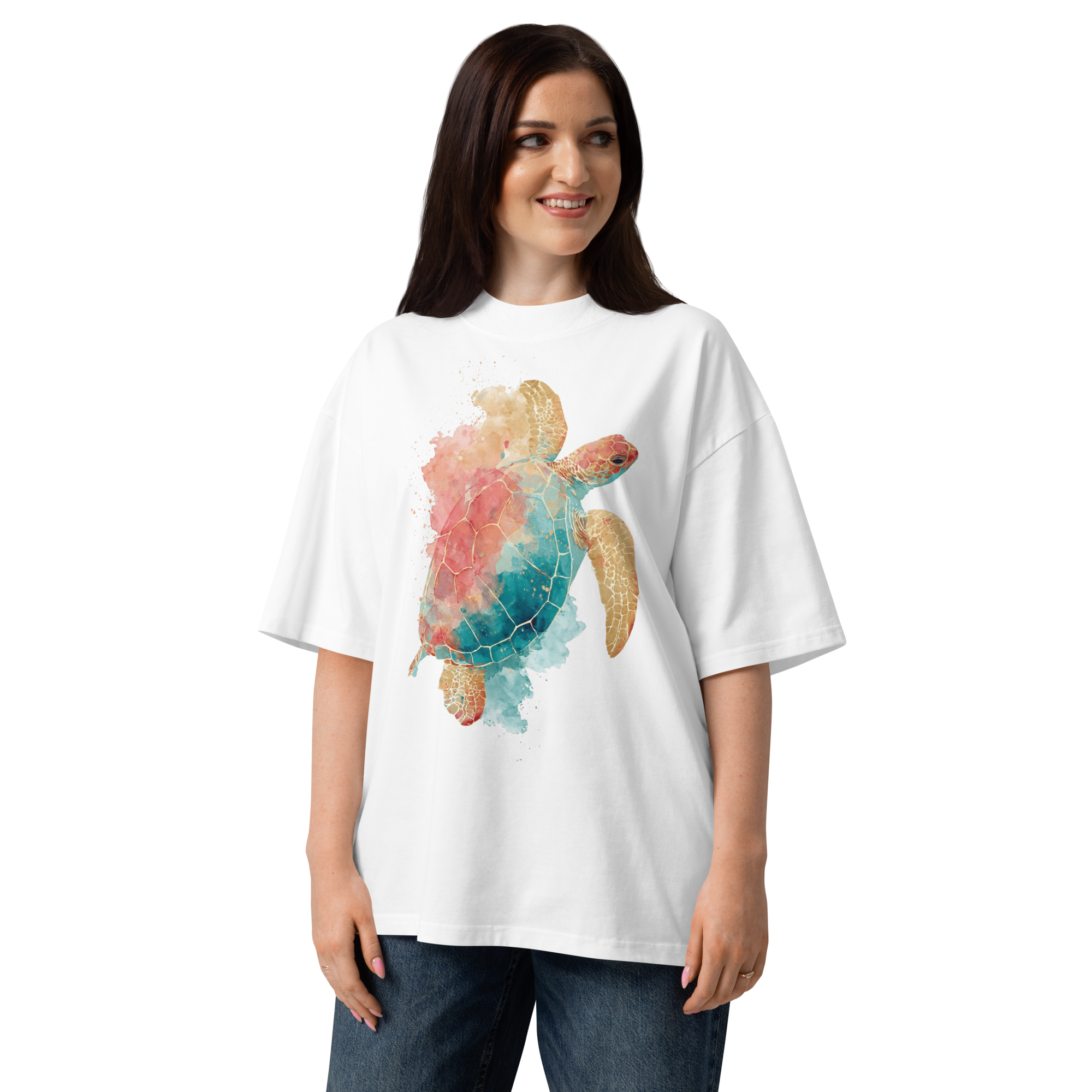 Unisex organic oversized high neck - "Driftwood Wash" t-shirt - Image 4