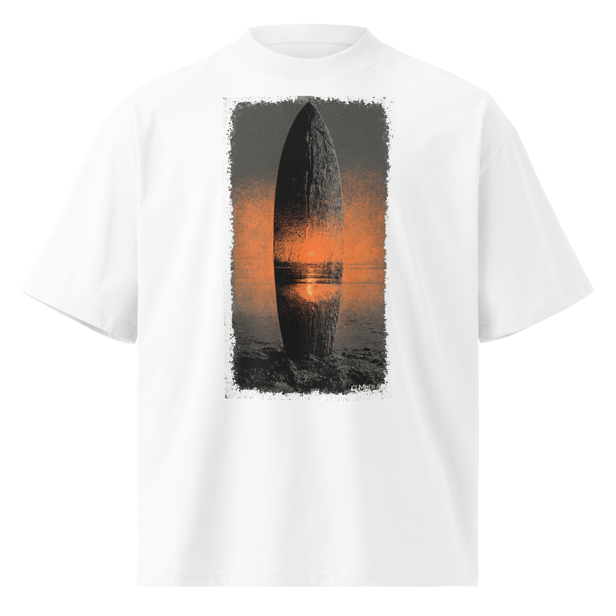 Unisex organic oversized high neck - "Rust & Brine" t-shirt