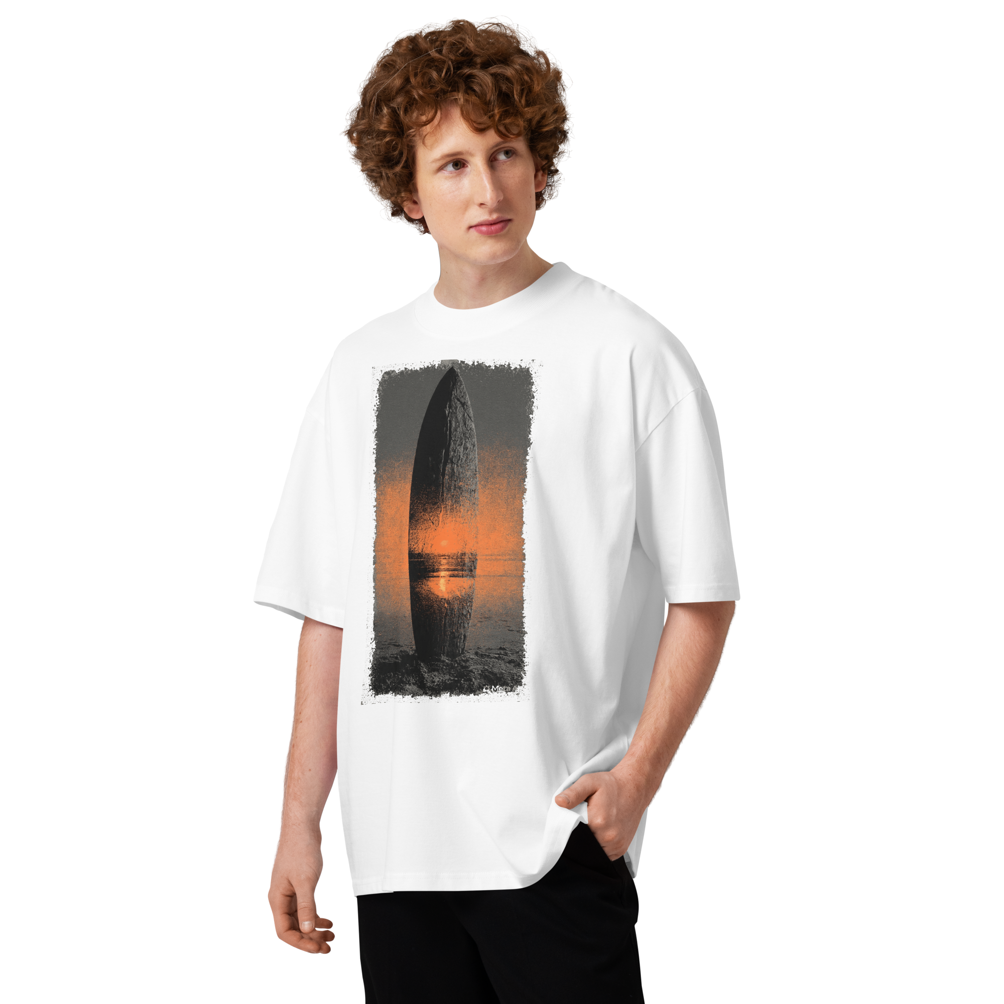Unisex organic oversized high neck - "Rust & Brine" t-shirt - Image 3