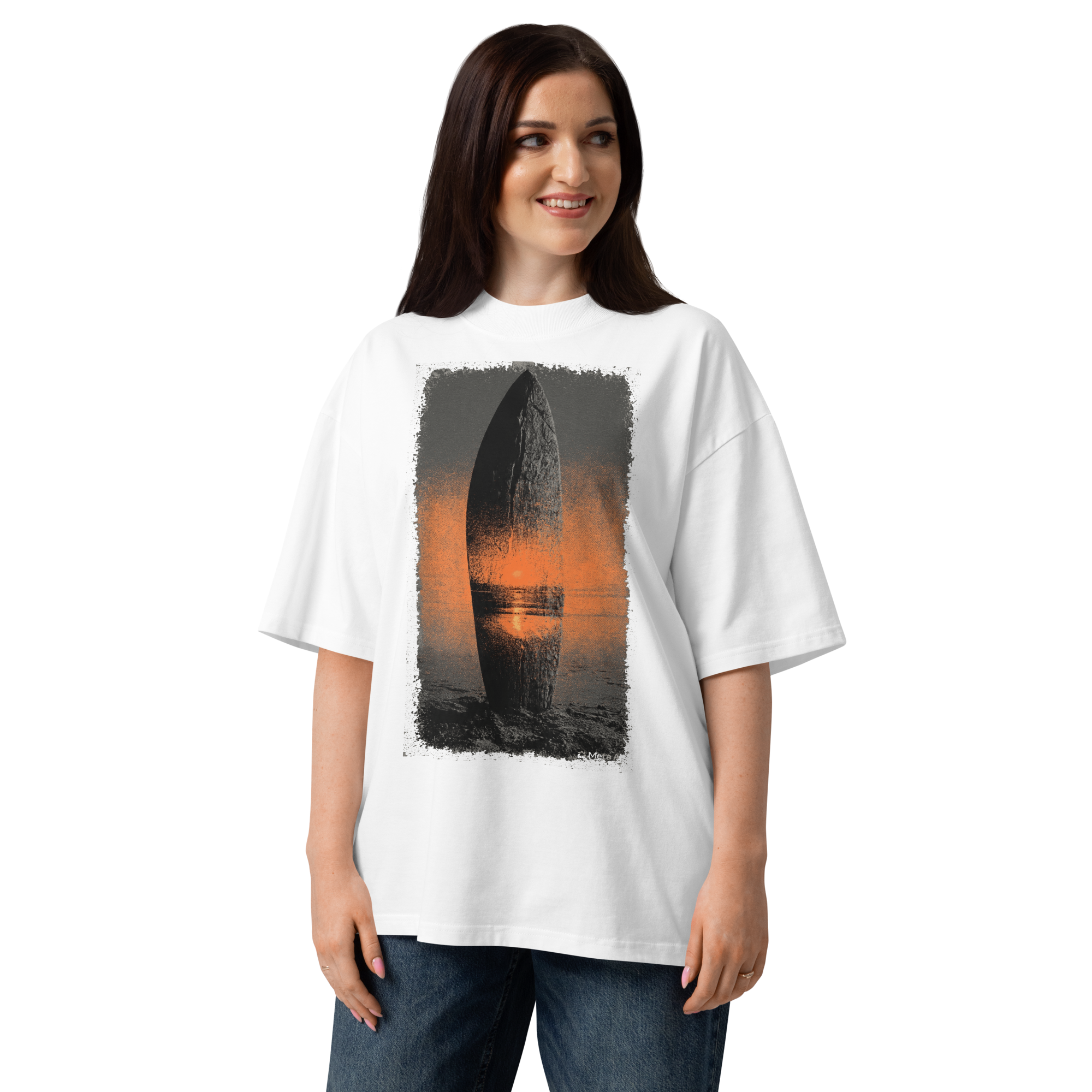 Unisex organic oversized high neck - "Rust & Brine" t-shirt - Image 4