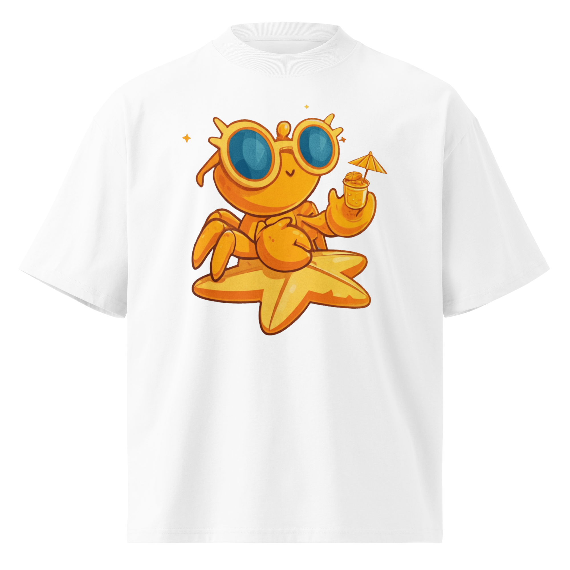 Unisex organic oversized high neck - "Sandy Claws" t-shirt