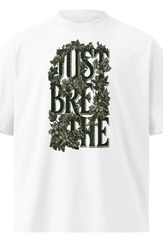 Unisex organic oversized high neck - "Breath & Vine" t-shirt