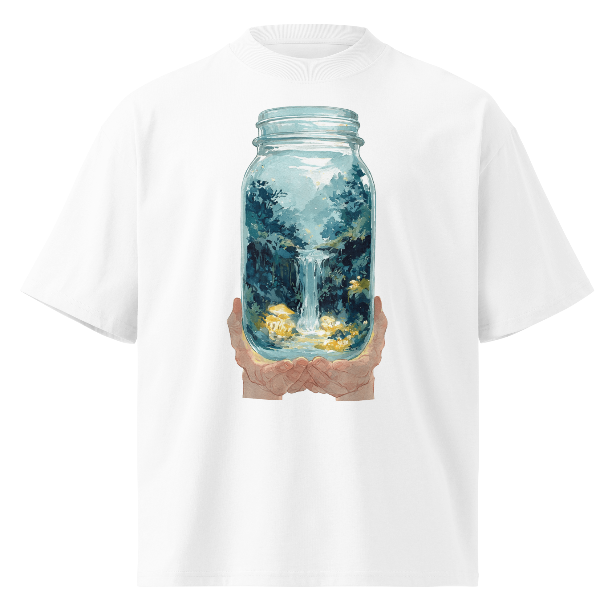 Unisex organic oversized high neck - "The Terrarium Mind" t-shirt