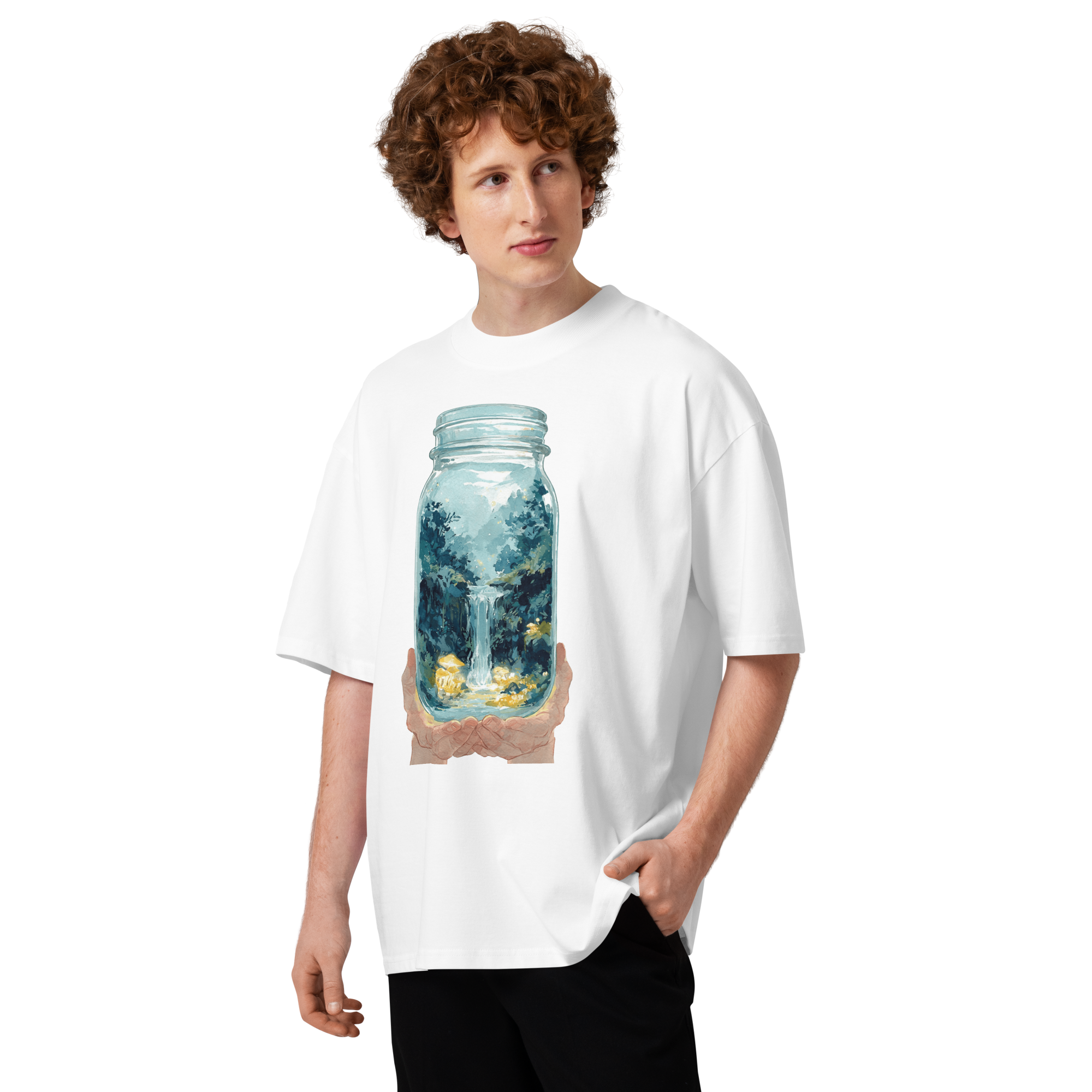 Unisex organic oversized high neck - "The Terrarium Mind" t-shirt - Image 3