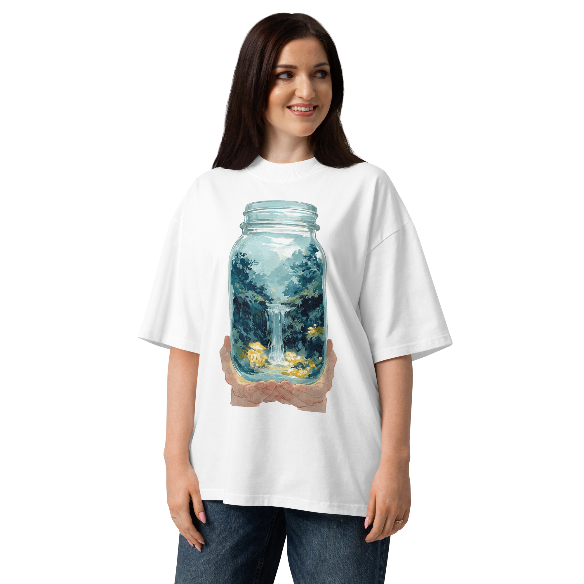 Unisex organic oversized high neck - "The Terrarium Mind" t-shirt - Image 4