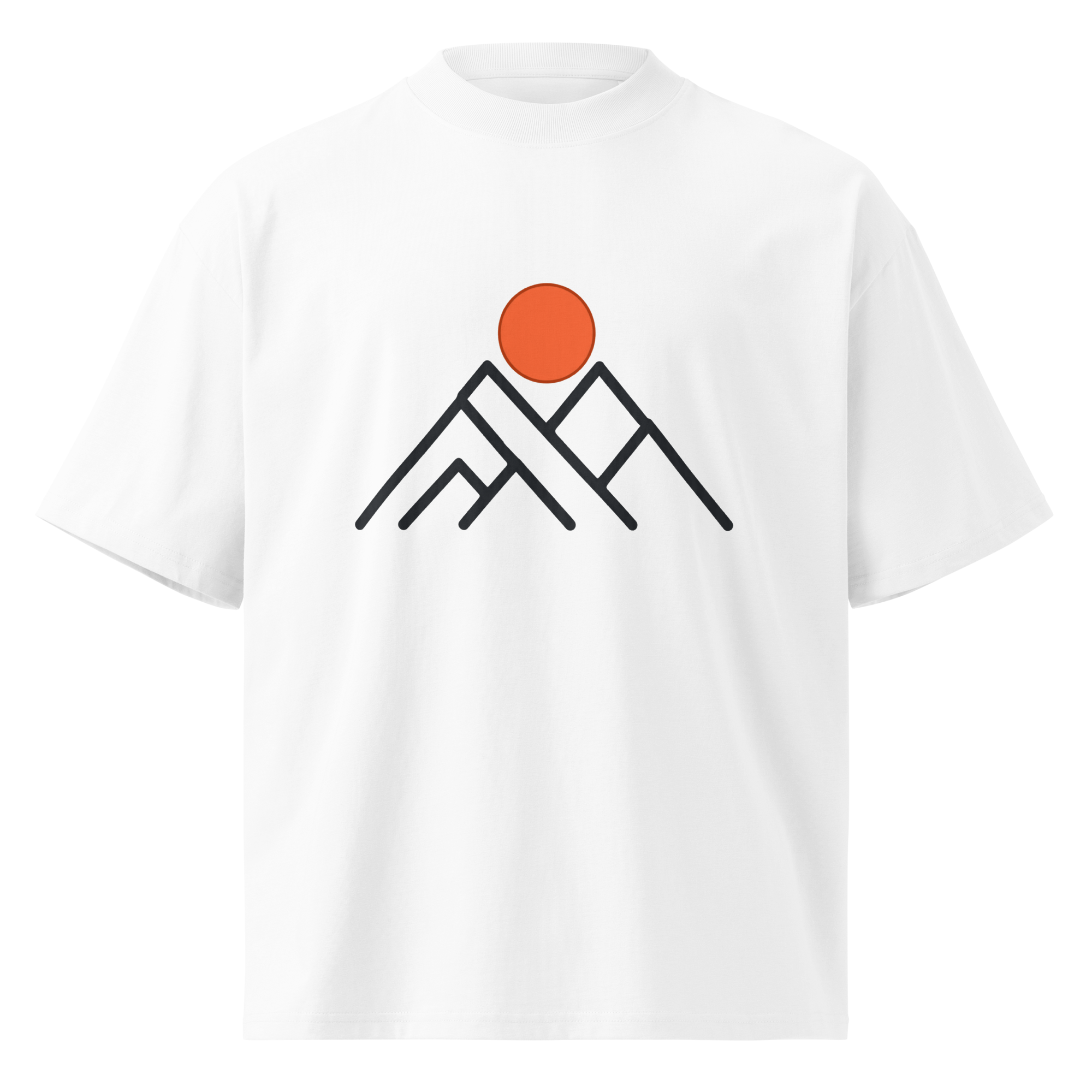 Unisex organic oversized high neck - "The Alpine Axis Tee" t-shirt