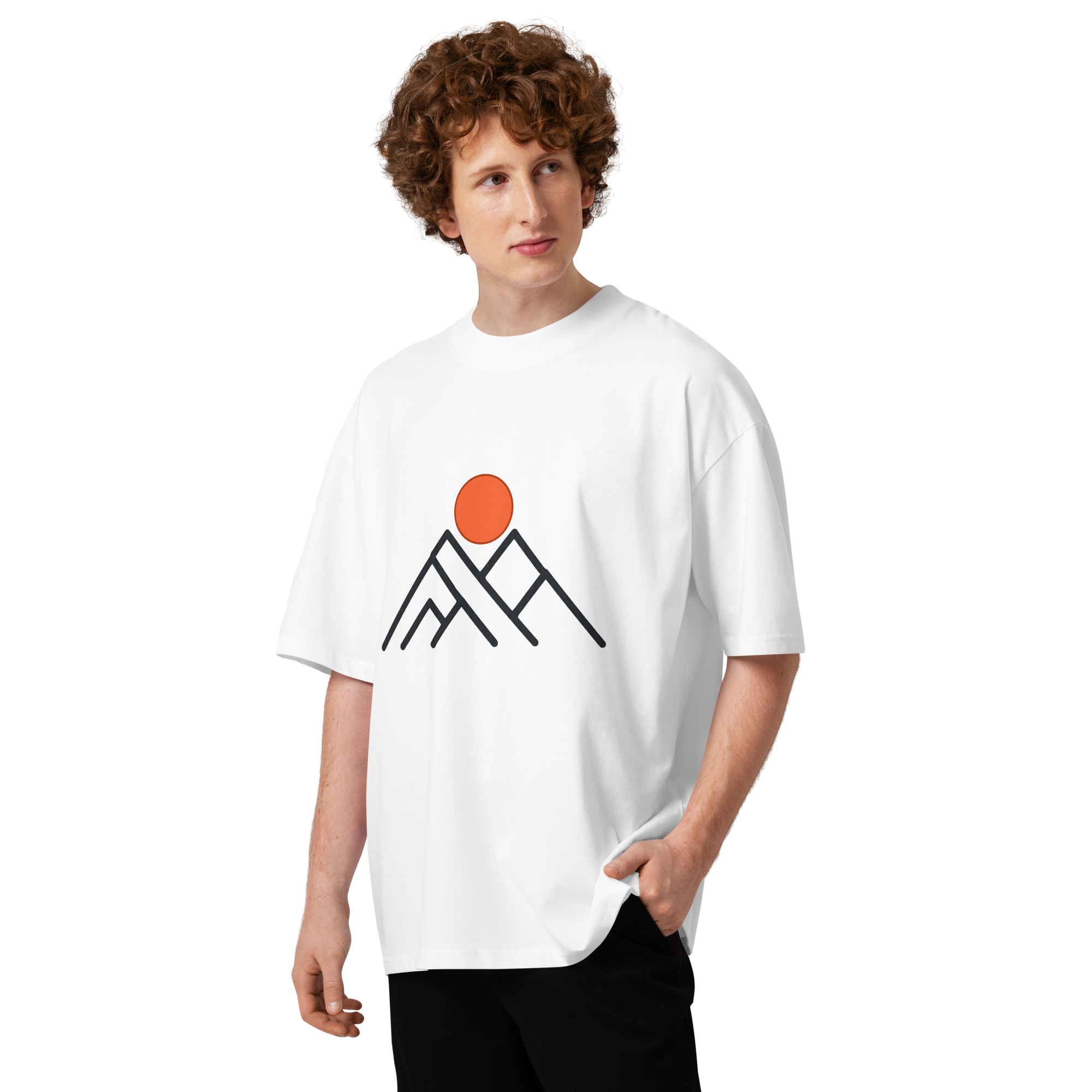 Unisex organic oversized high neck - "The Alpine Axis Tee" t-shirt - Image 3