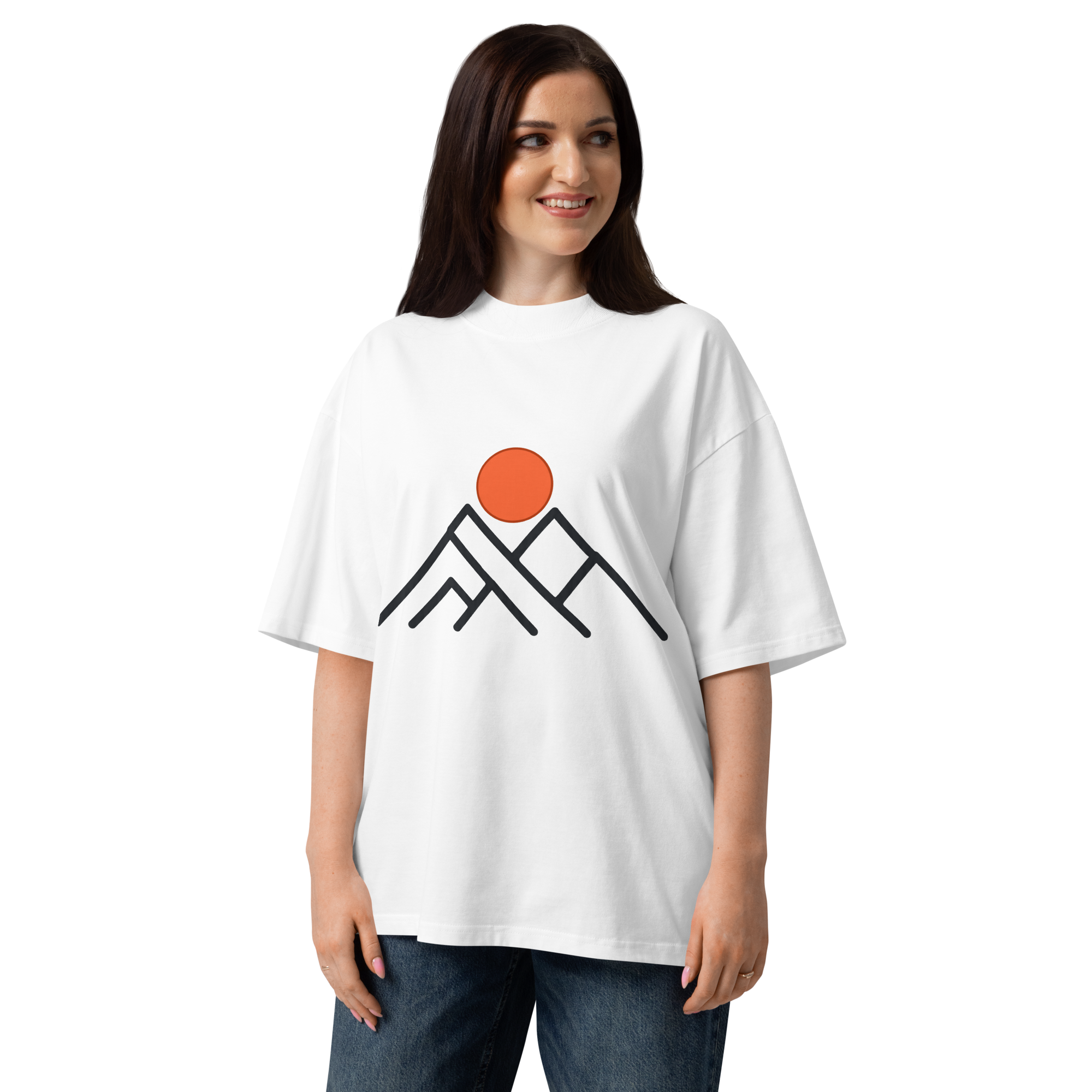 Unisex organic oversized high neck - "The Alpine Axis Tee" t-shirt - Image 4