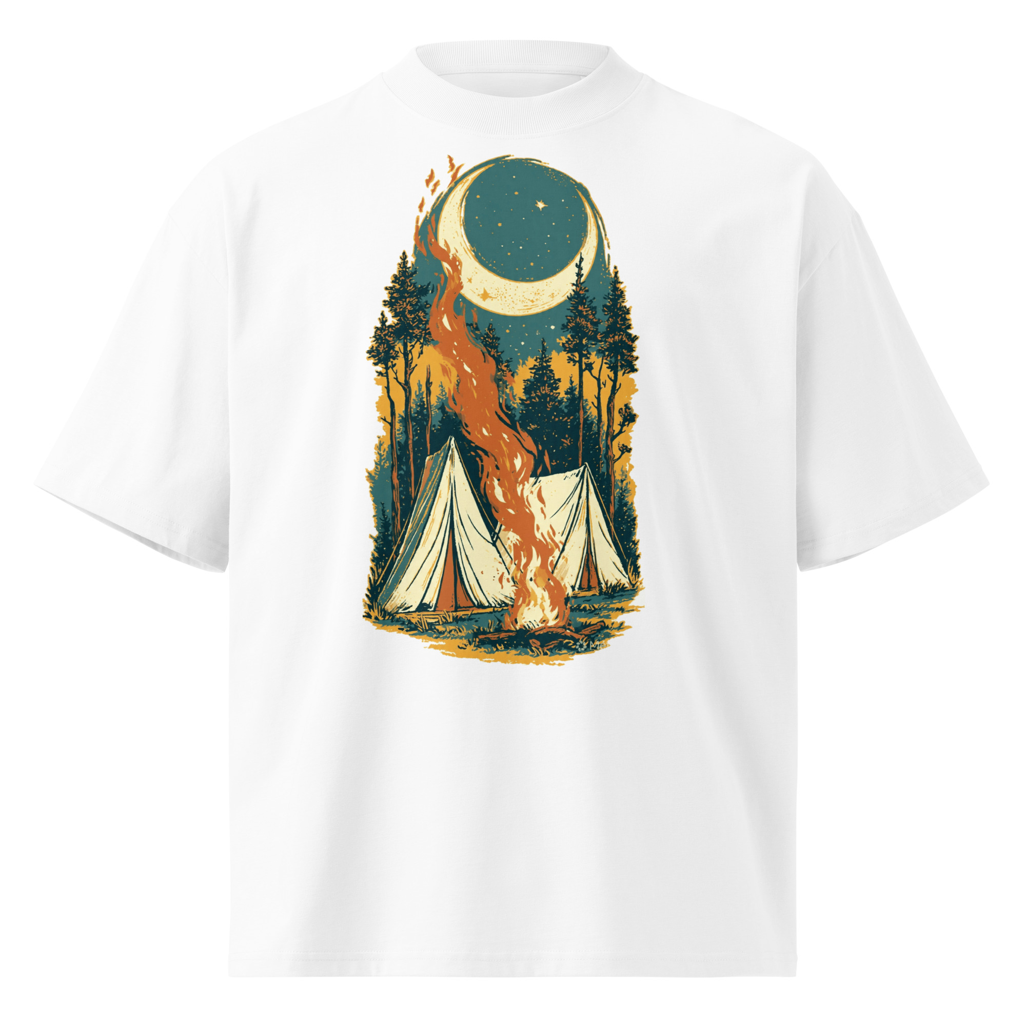 Unisex organic oversized high neck - "The Ember Glow Tee" t-shirt