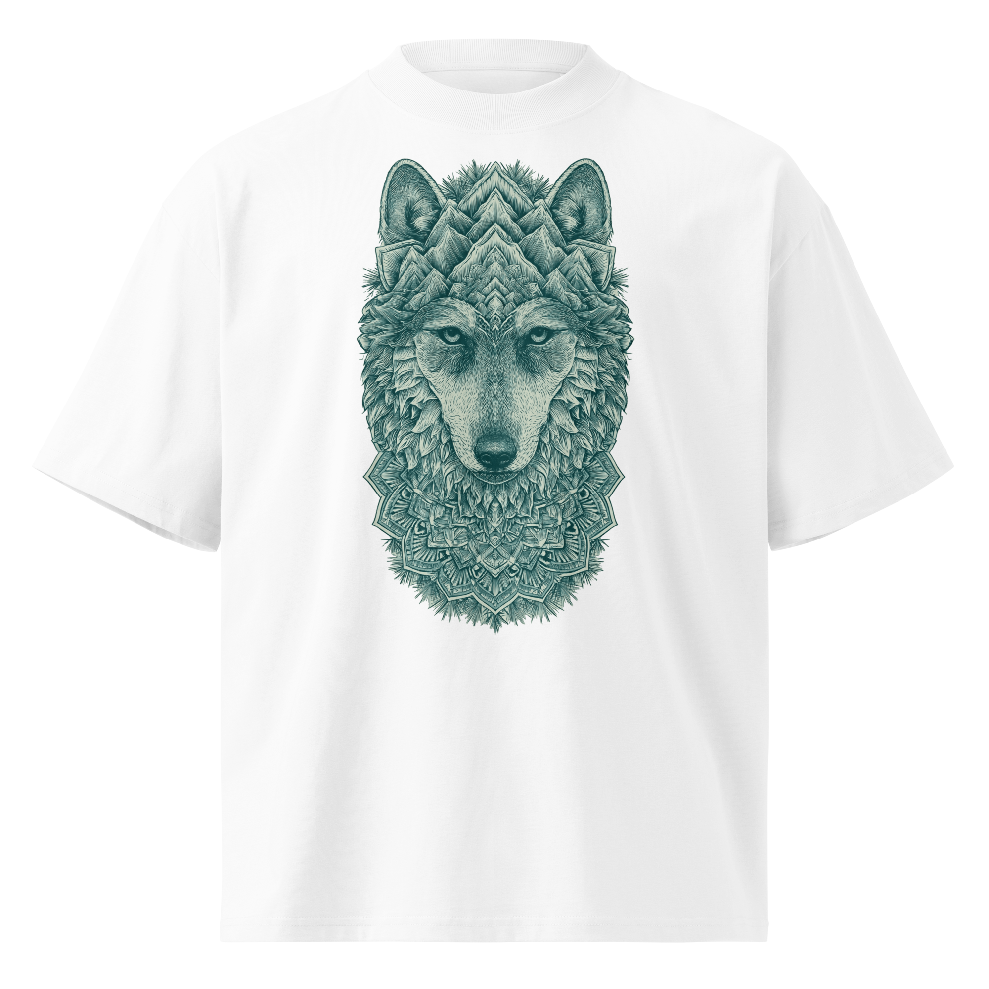 Unisex organic oversized high neck - "The Wild Mandala Tee" t-shirt