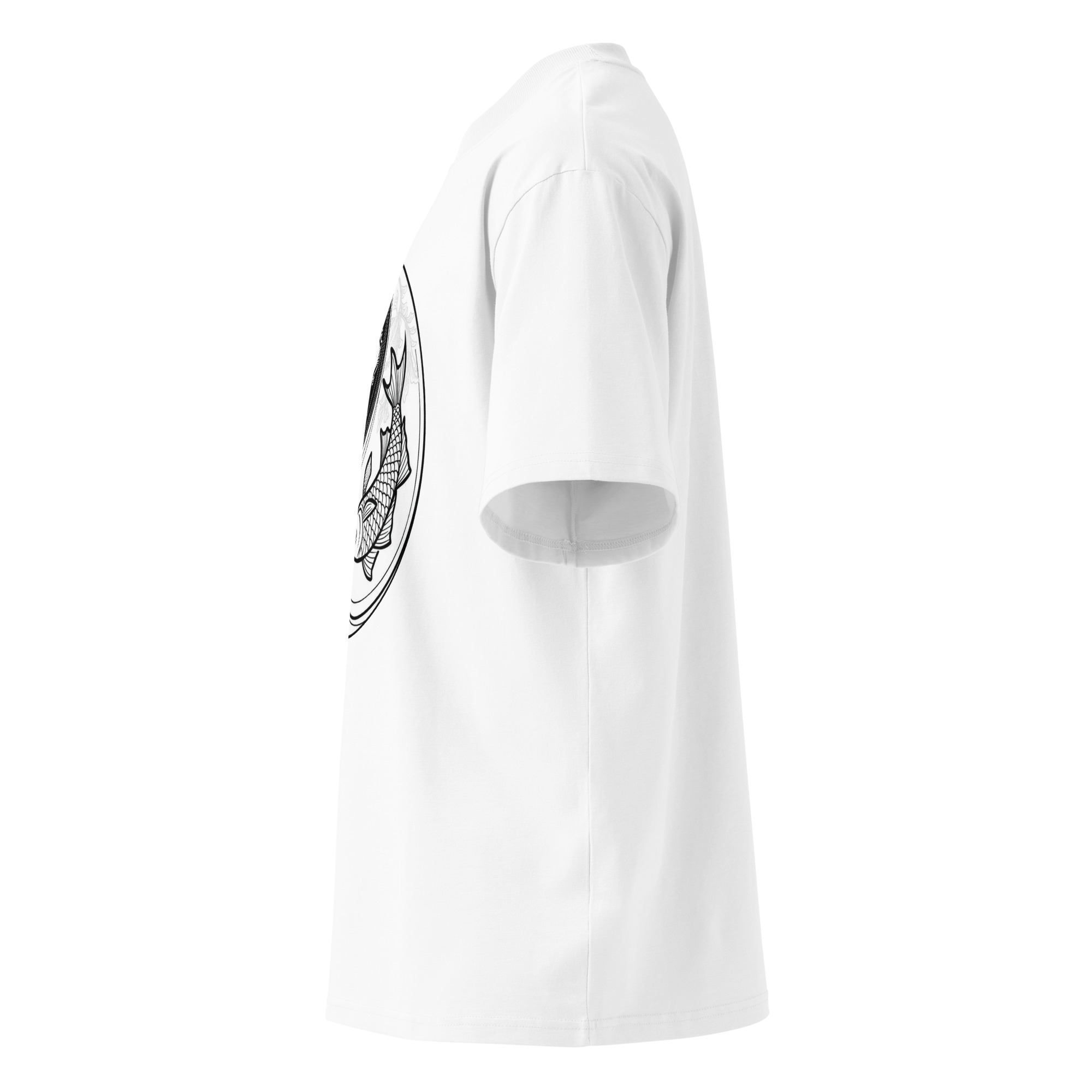Unisex organic oversized high neck - “Koi Orbit” – Continuous Line Yin‑Yang Tee - Image 2