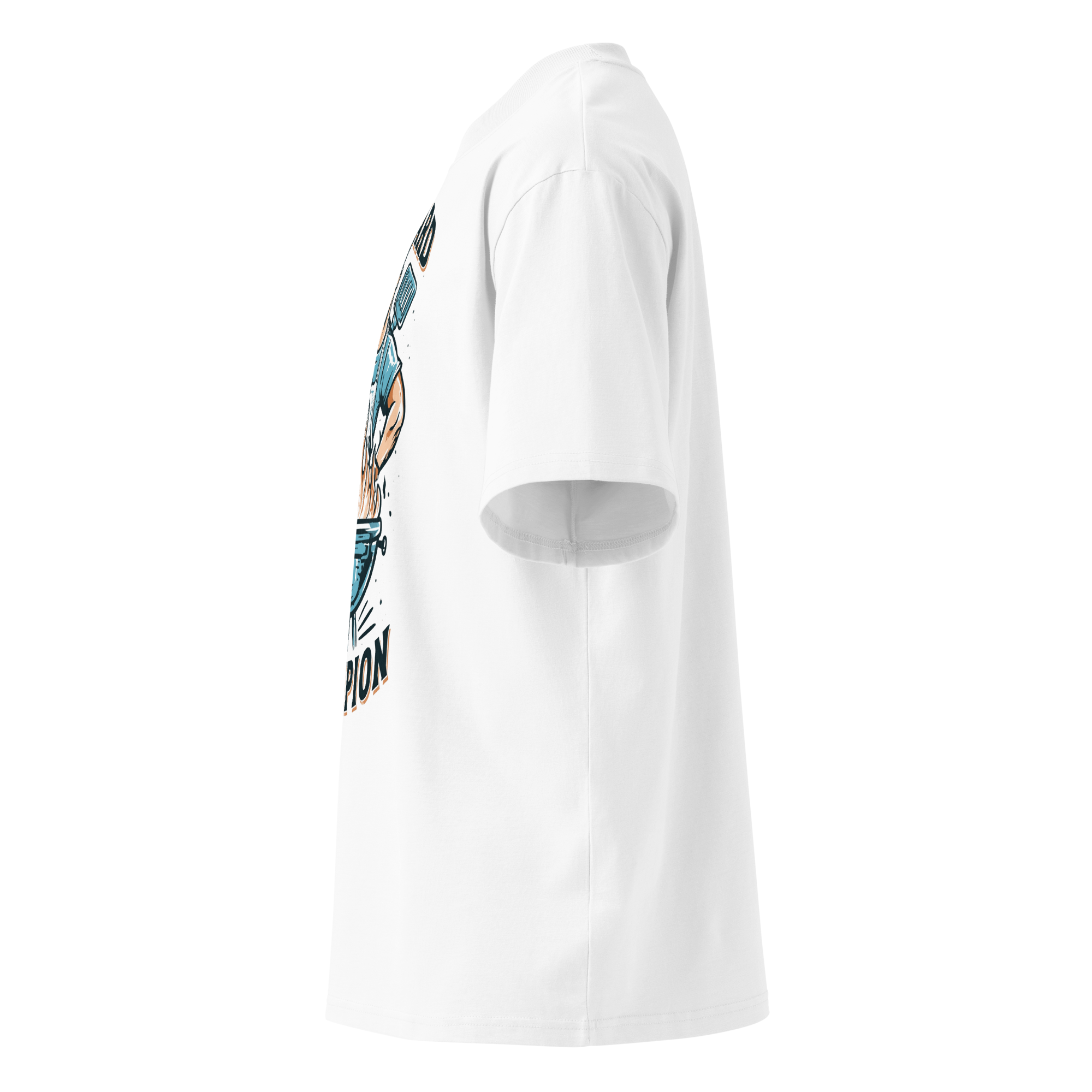Unisex organic oversized high neck - "backyard bbq champion" t-shirt - Image 2