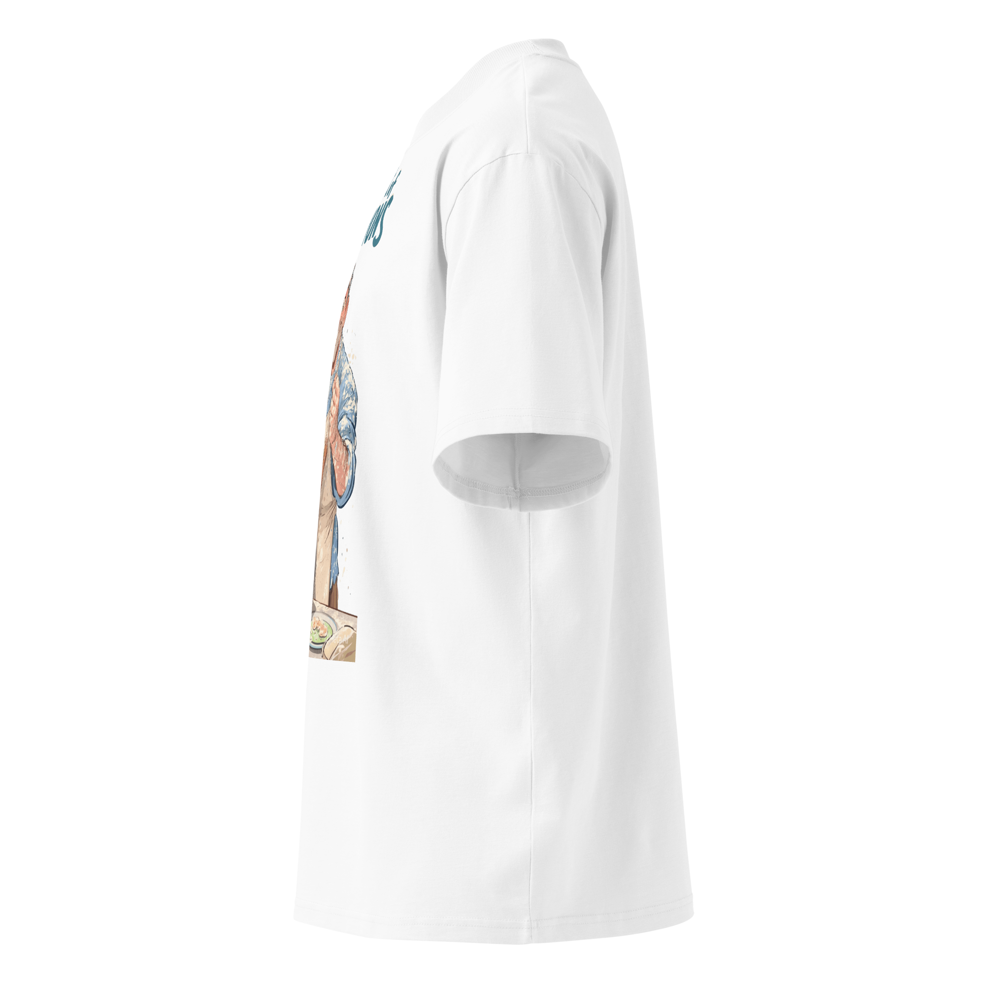 Unisex organic oversized high neck - "breakfast of champions" t-shirt - Image 2
