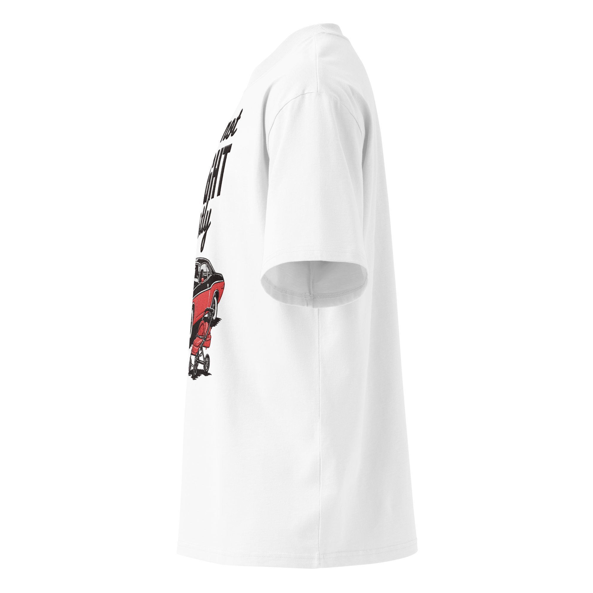Unisex organic oversized high neck - "built not bought mostly" t-shirt - Image 2