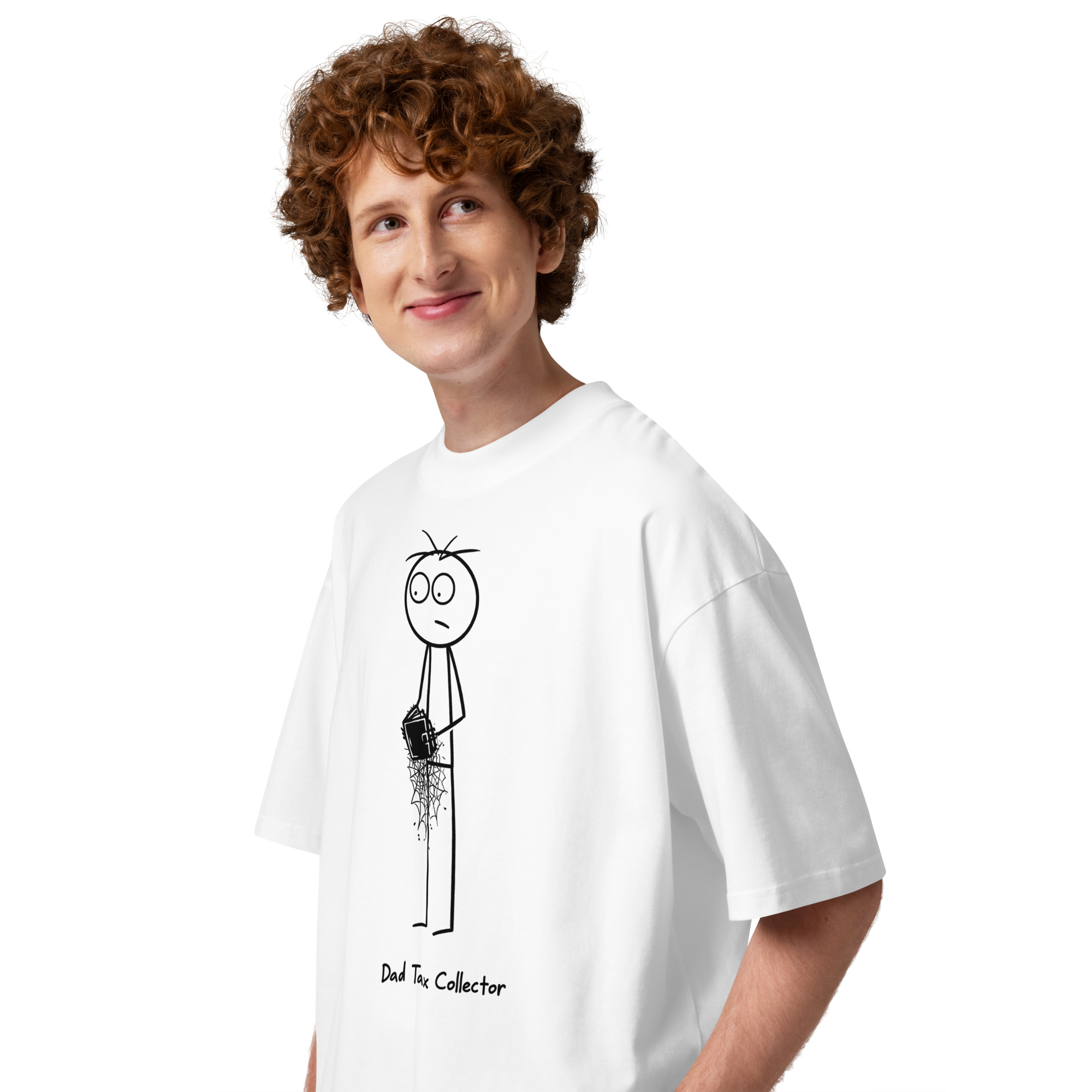 Unisex organic oversized high neck - "dad tax collector" t-shirt - Image 4